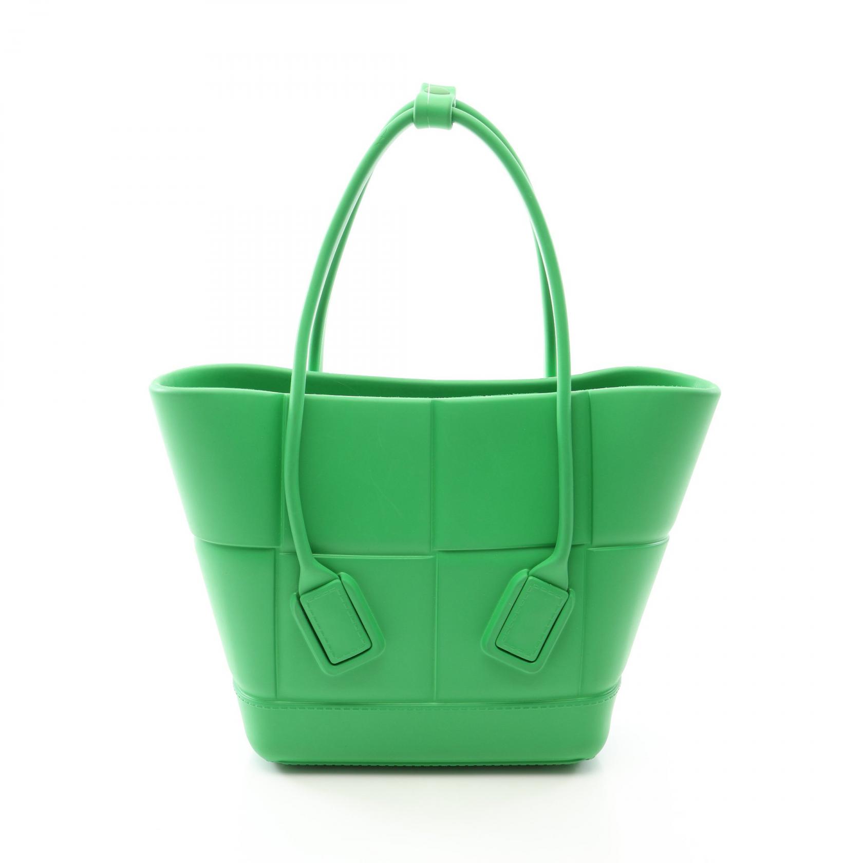 ≪10%OFFクーポン 7/19 20時~7/26 9:59≫ボッテガヴェネタ BOTTEGA VENETA ザ アルコ ハンドバッグ バッグ ラバー レディース グリーン系 691194 【中古】|Mike Museum