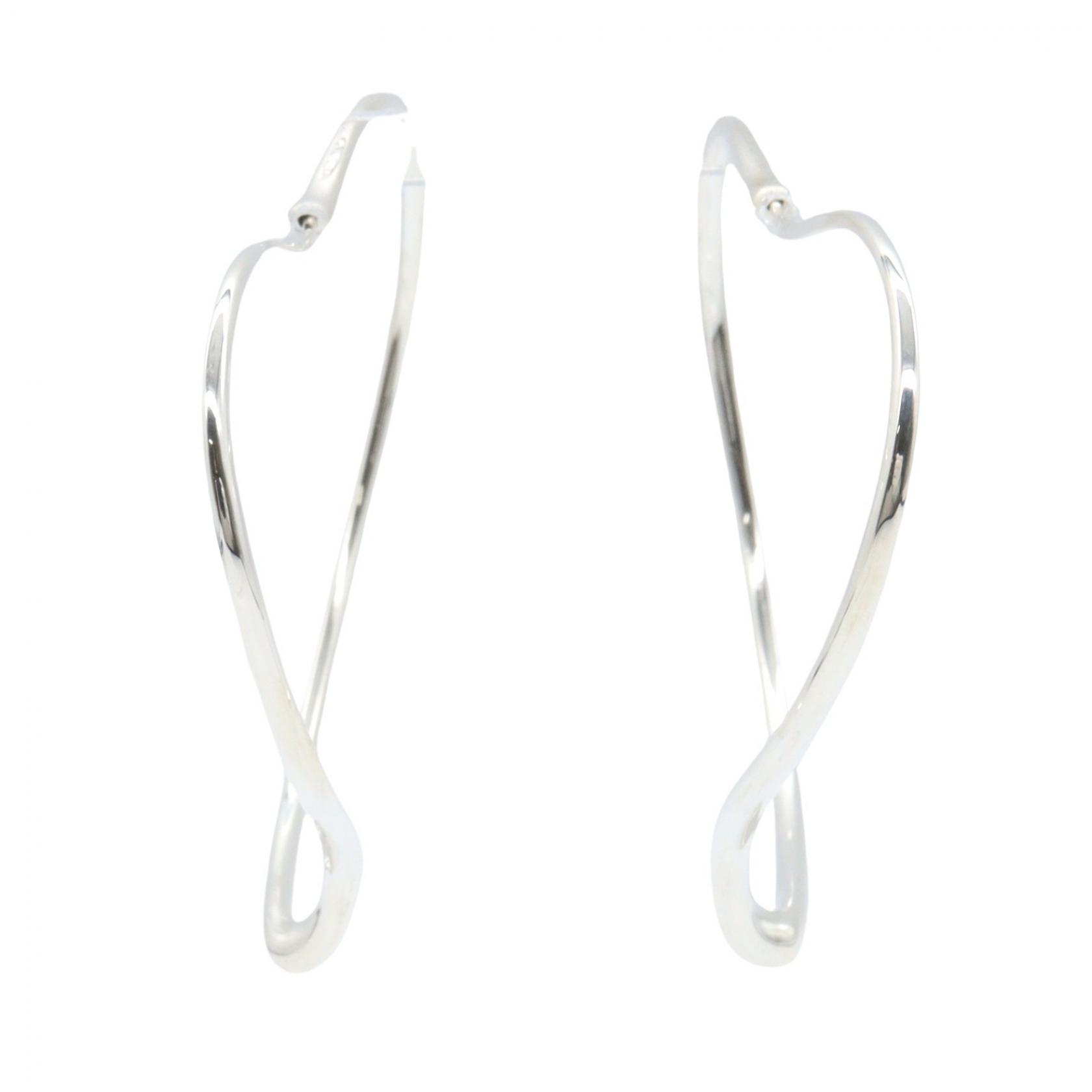 ≪10%OFFクーポン 7/19 20時～7/26 9:59≫ティファニー TIFFANY＆CO オープンハートフープピアス ピアス ジュエリー シルバー925 レディース シルバー系 【中古】｜Mike Museum
