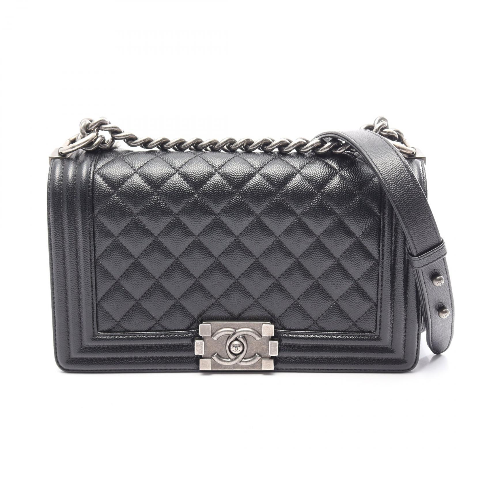 ≪10%OFFクーポン 7/19 20時~7/26 9:59≫シャネル CHANEL ボーイシャネル ショルダーバッグ バッグ キャビアスキン(グレインドカーフ) レディース ブラック系 A67086 【中古】|Mike Museum