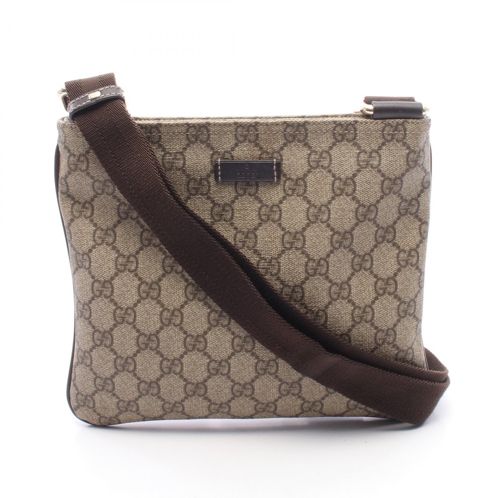≪10%OFFクーポン 7/19 20時～7/26 9:59≫グッチ GUCCI GGスプリーム ショルダーバッグ バッグ PVCコーティングキャンバス レザー レディース ベージュ系 / ブラウン系 201538 【中古】｜Mike Museum