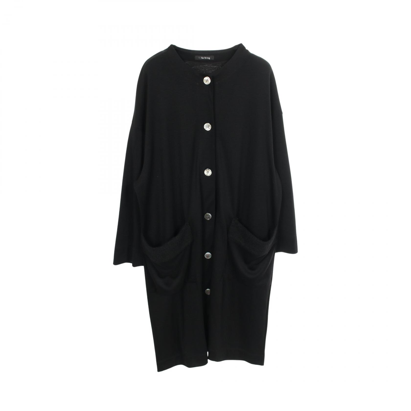 ≪2千円OFFクーポン 7/19 20時~7/26 9:59≫ワイズフォーリビング Y's for living ロング カーディガン 衣料品 トップス ウール レディース ブラック系 【中古】|Mike Museum