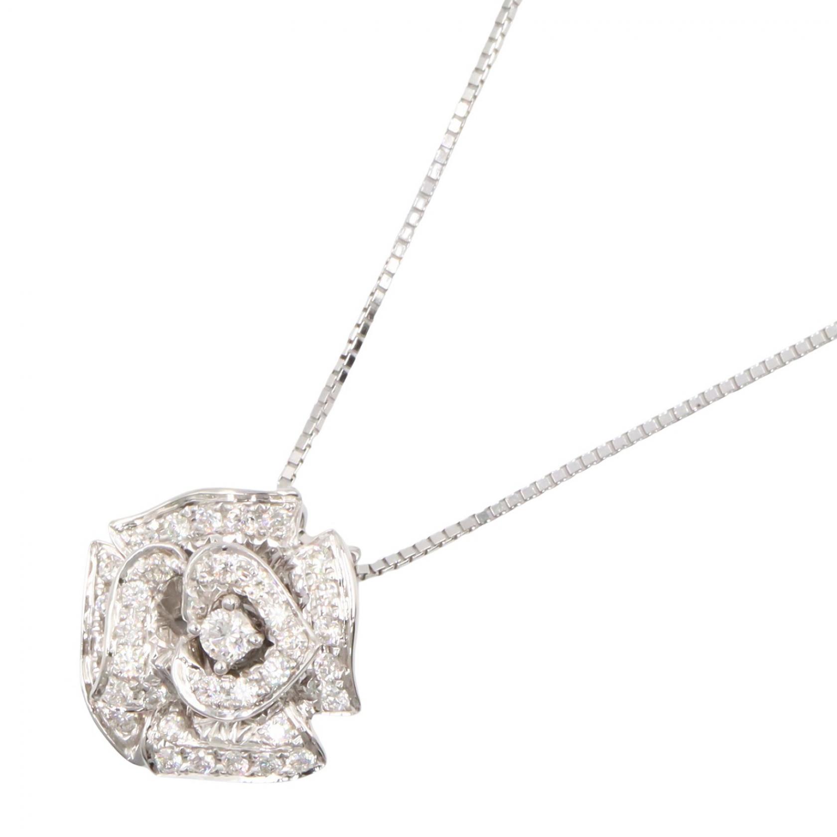 ≪10%OFFクーポン 7/19 20時～7/26 9:59≫ジュエリー JEWELRY ダイヤモンド ネックレス ネックレス ジュエリー K18WG（ホワイトゴールド） ダイヤモンド レディース シルバー系 / クリア系 ﾀﾞｲﾔ 5.3g 【中古】｜Mike Museum 105,000円