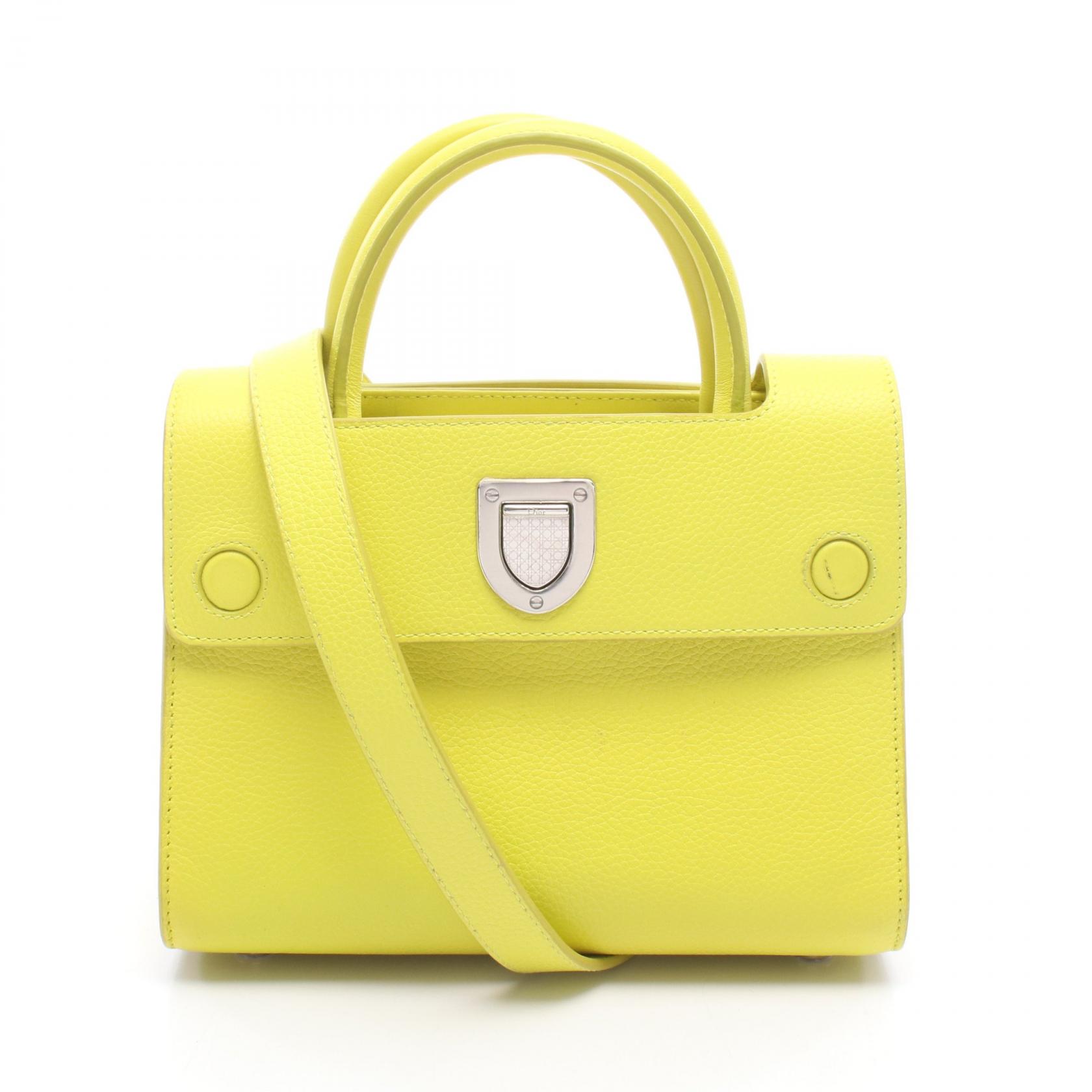 ≪10%OFFクーポン 7/19 20時~7/26 9:59≫ディオール Dior DIOREVER ディオール エヴァー 2WAY ハンドバッグ バッグ レザー レディース イエロー系 M7001PTLW 【中古】|Mike Museum