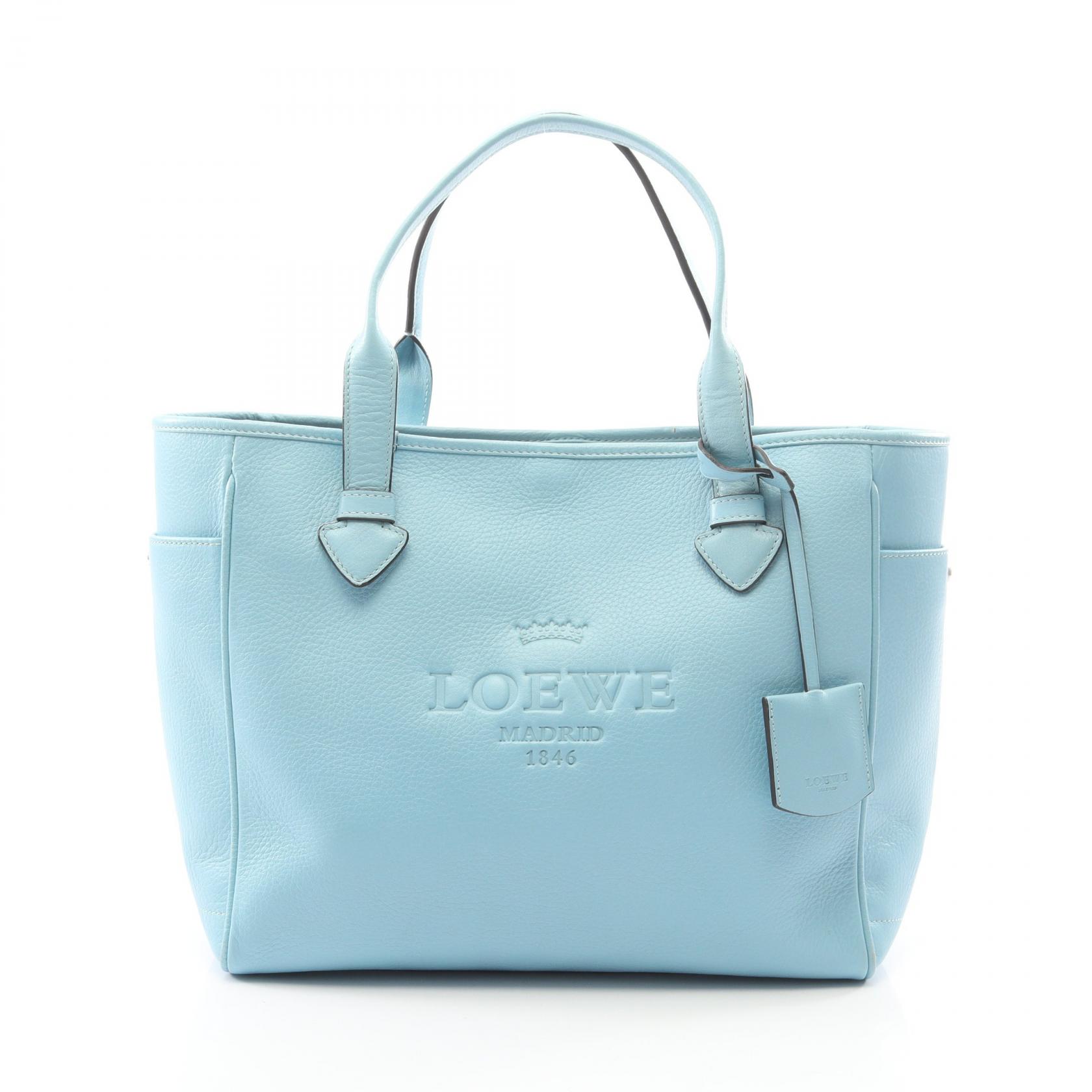 ≪10%OFFクーポン 7/19 20時~7/26 9:59≫ロエベ LOEWE ヘリテージ トートバッグ バッグ レザー レディース ブルー系 【中古】|Mike Museum
