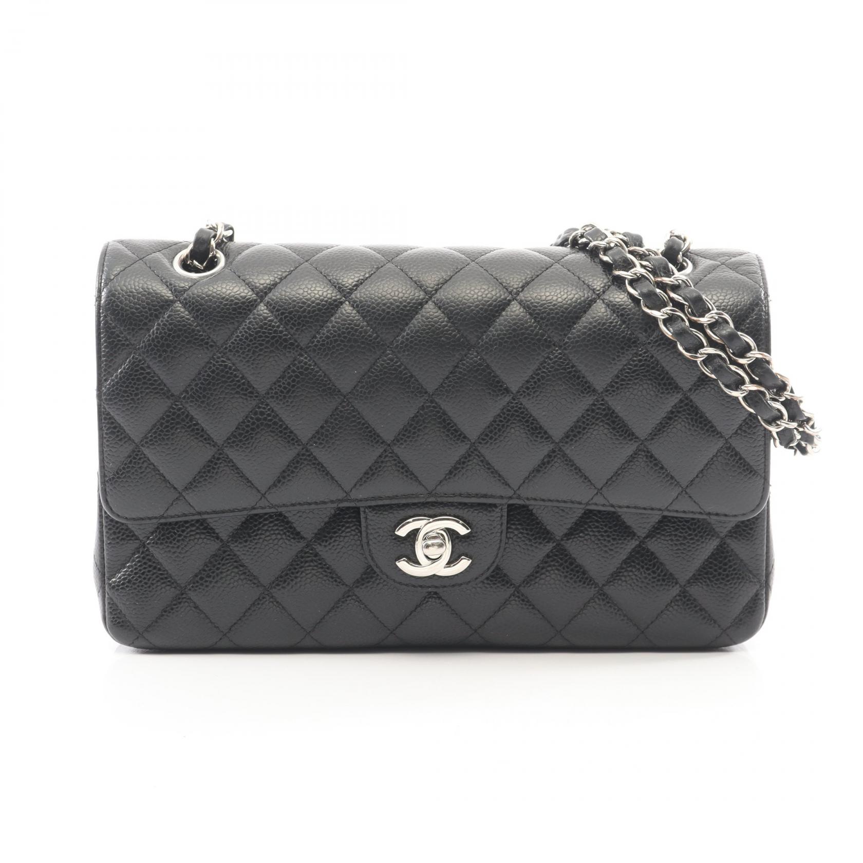 ≪10%OFFクーポン 7/19 20時~7/26 9:59≫シャネル CHANEL マトラッセ Wフラップ ショルダーバッグ バッグ キャビアスキン(グレインドカーフ) レディース ブラック系 【中古】|Mike Museum