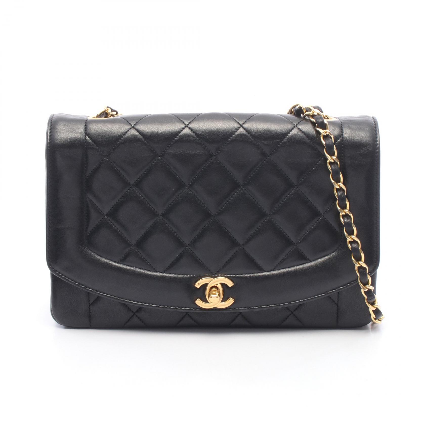 ≪10%OFFクーポン 7/19 20時~7/26 9:59≫シャネル CHANEL マトラッセ ダイアナフラップ ショルダーバッグ バッグ ラムスキン(羊革) レディース ブラック系 A01165 【中古】|Mike Museum