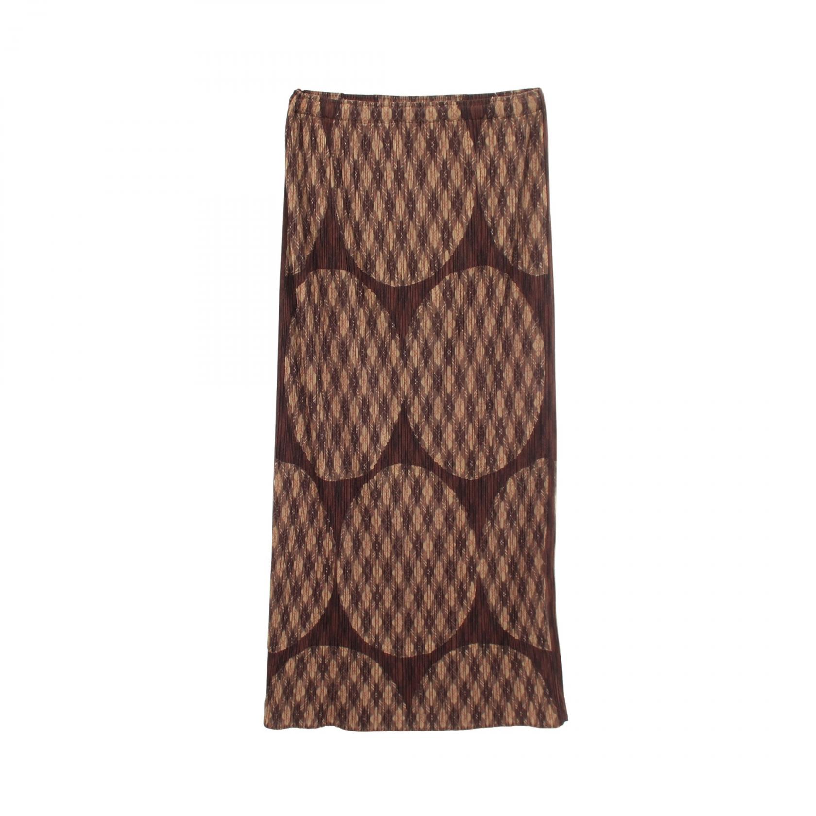 ≪10%OFFクーポン 7/19 20時～7/26 9:59≫プリーツプリーズ PLEATS PLEASE プリーツ スカート 衣料品 ボトムス ポリエステル レディース ブラウン系 / カーキ系 【中古】｜Mike Museum