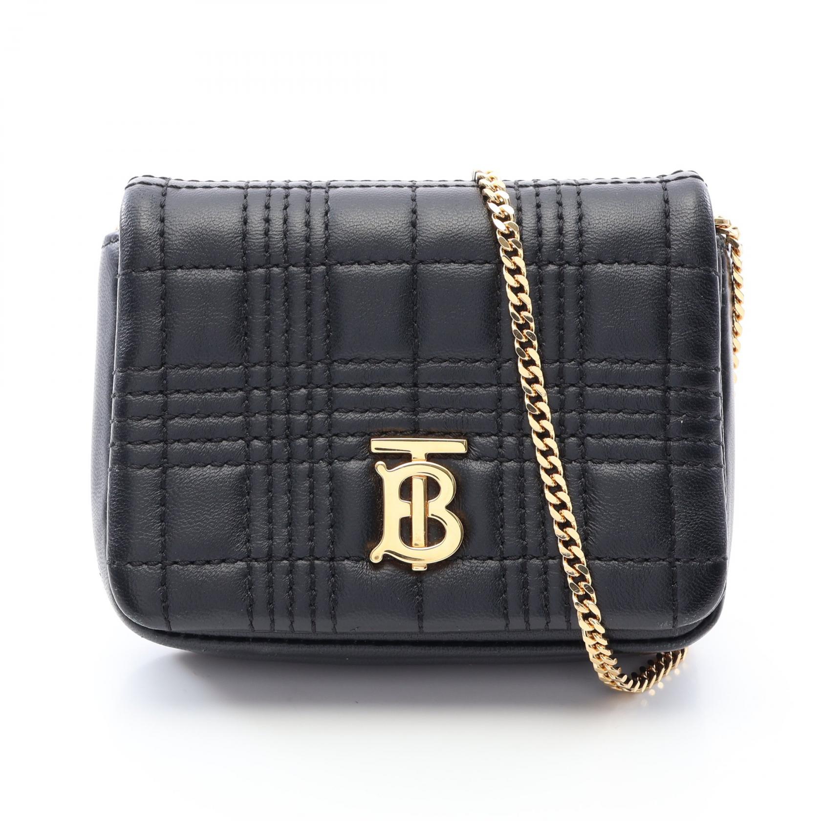 ≪10%OFFクーポン 7/19 20時～7/26 9:59≫バーバリー BURBERRY キルティング ショルダーバッグ バッグ レザー レディース ブラック系 【中古】｜Mike Museum