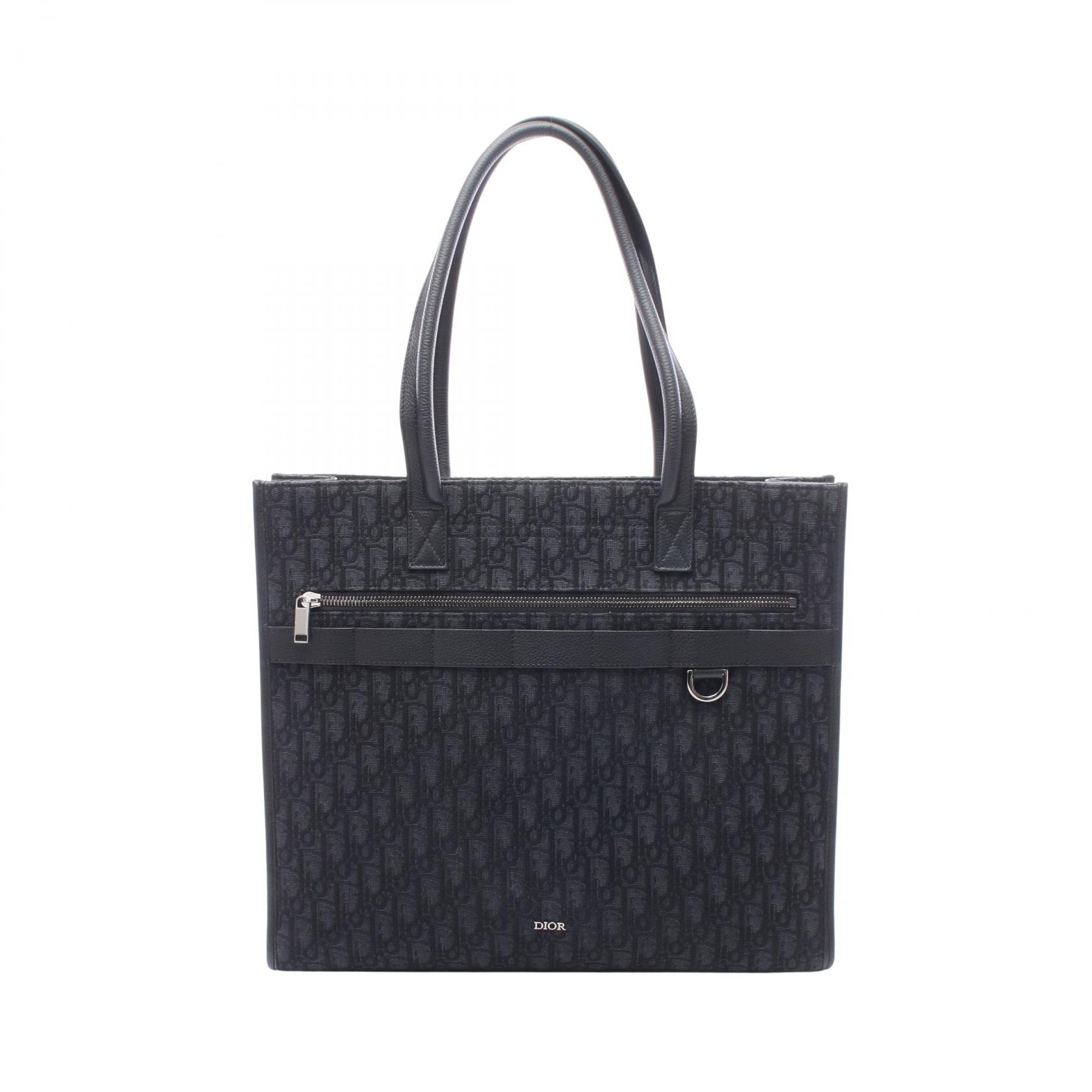 ディオール Dior SAFARI サファリ オブリーク トートバッグ バッグ キャンバス レザー メンズ ブラック系 1ESSH224YMJ 【中古】｜Mike Museum