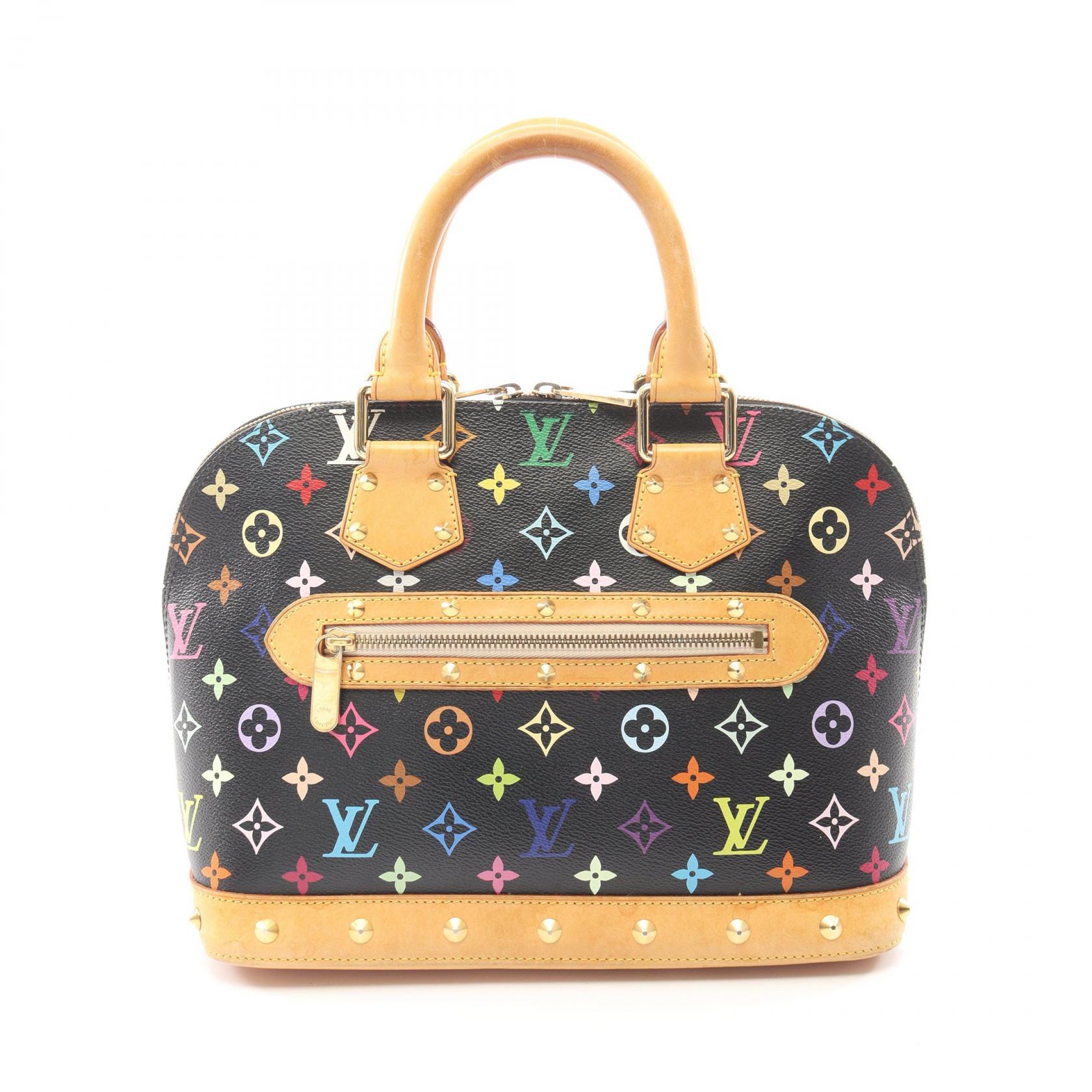 ≪10%OFFクーポン 7/19 20時～7/26 9:59≫ルイ・ヴィトン LOUIS VUITTON アルマ モノグラムマルチカラー ノワール ハンドバッグ バッグ PVCコーティングキャンバス レザー レディース ブラック系 M92646 【中古】｜Mike Museum