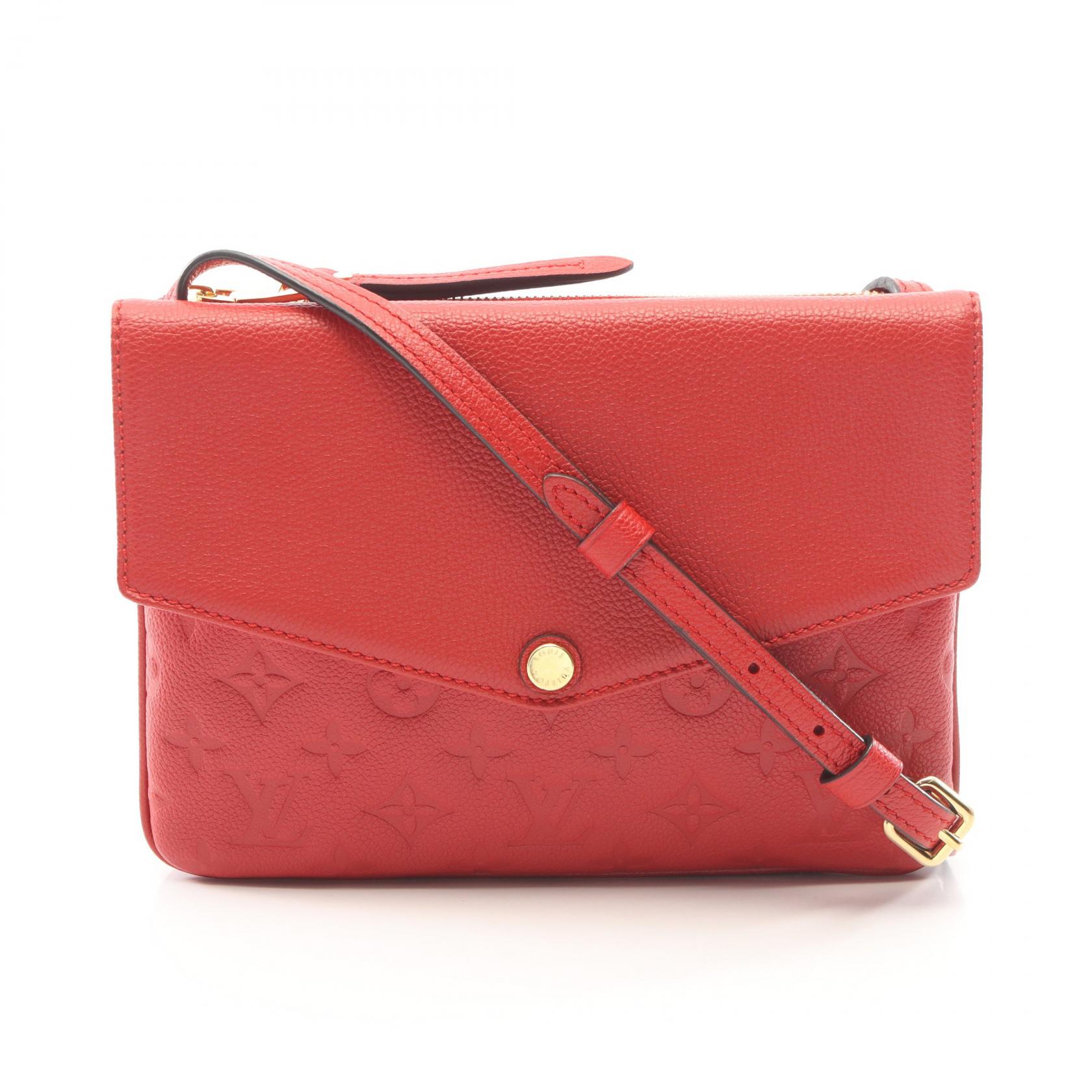 【P5倍&times;5%クーポン｜7/29 20時～8/2 23:59】ルイ・ヴィトン LOUIS VUITTON トワイス モノグラムアンプラント スリーズ ショルダーバッグ バッグ レザー レディース レッド系 M50259 【中古】｜Mike Museum