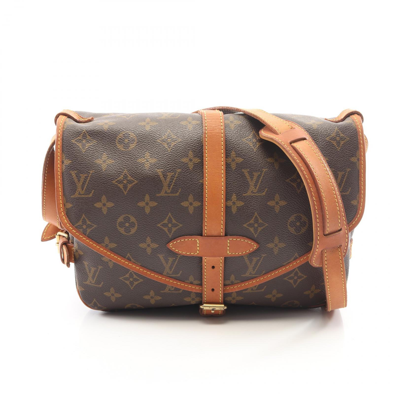 ≪10%OFFクーポン 7/19 20時～7/26 9:59≫ルイ・ヴィトン LOUIS VUITTON ソミュール30 モノグラム ショルダーバッグ バッグ PVCコーティングキャンバス レザー レディース ブラウン系 M42256 【中古】｜Mike Museum