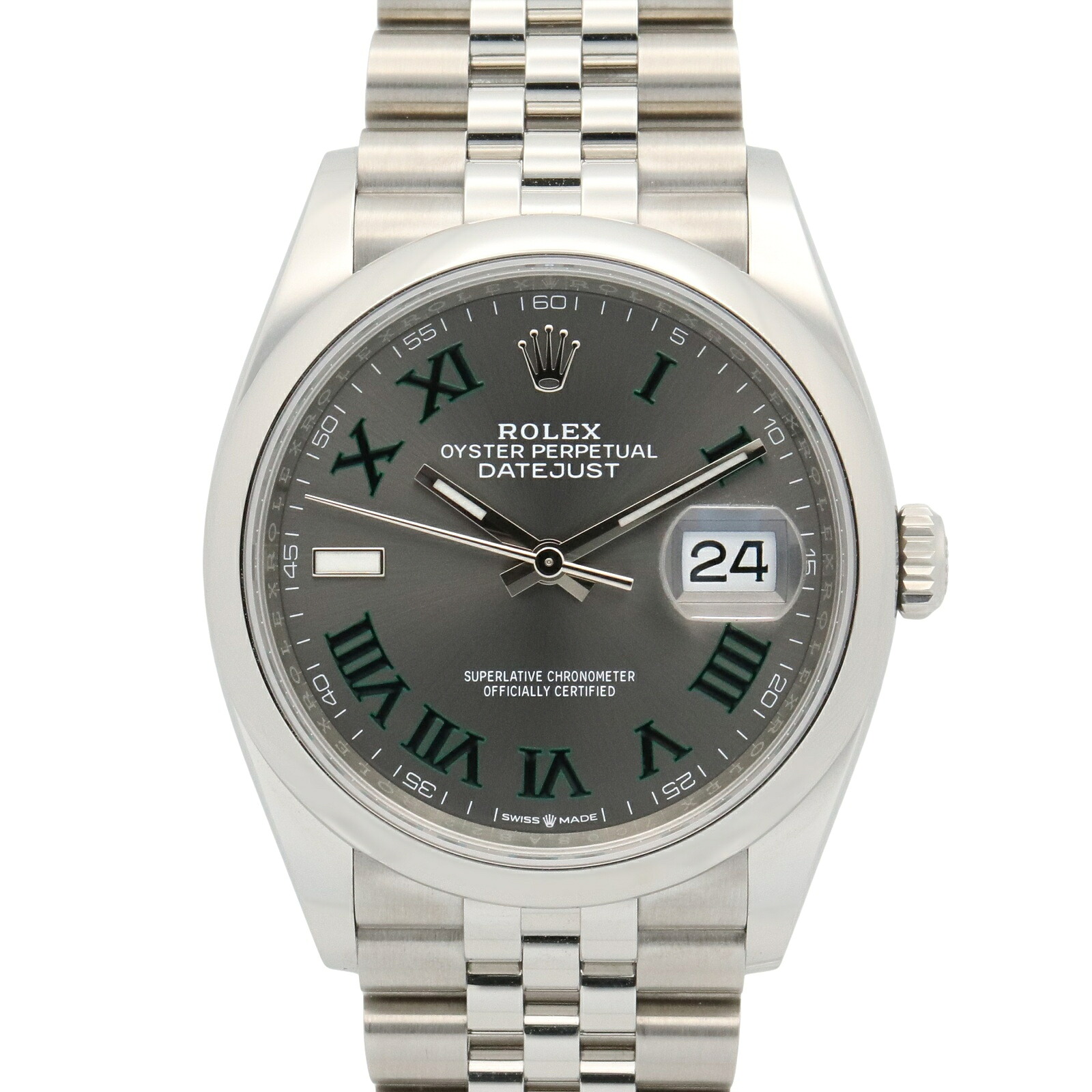 ≪10%OFFクーポン 7/19 20時~7/26 9:59≫ロレックス ROLEX デイトジャスト 36 ランダム番 腕時計 時計 ステンレススチール メンズ グレー系 スレート/ローマ 126200 【中古】|Mike Museum