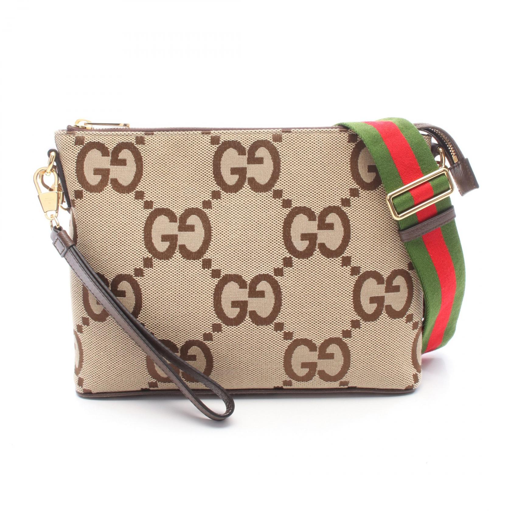 ≪10%OFFクーポン 7/19 20時～7/26 9:59≫グッチ GUCCI ジャンボGG メッセンジャーバッグ ショルダーバッグ バッグ キャンバス レザー メンズ レディース ベージュ系 / ブラウン系 699130 【中古】｜Mike Museum