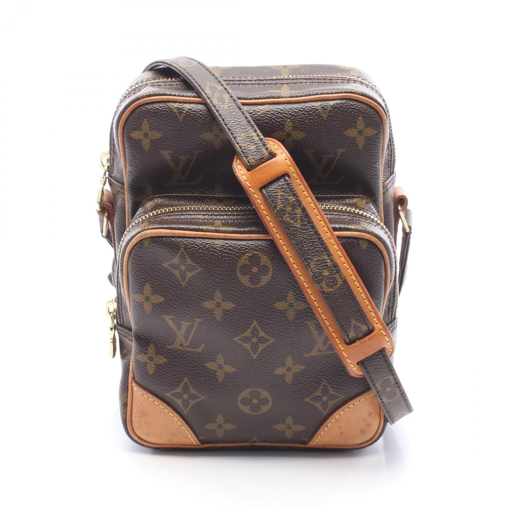 ≪10%OFFクーポン 7/19 20時～7/26 9:59≫ルイ・ヴィトン LOUIS VUITTON アマゾン モノグラム ショルダーバッグ バッグ PVCコーティングキャンバス レザー レディース ブラウン系 M45236 【中古】｜Mike Museum
