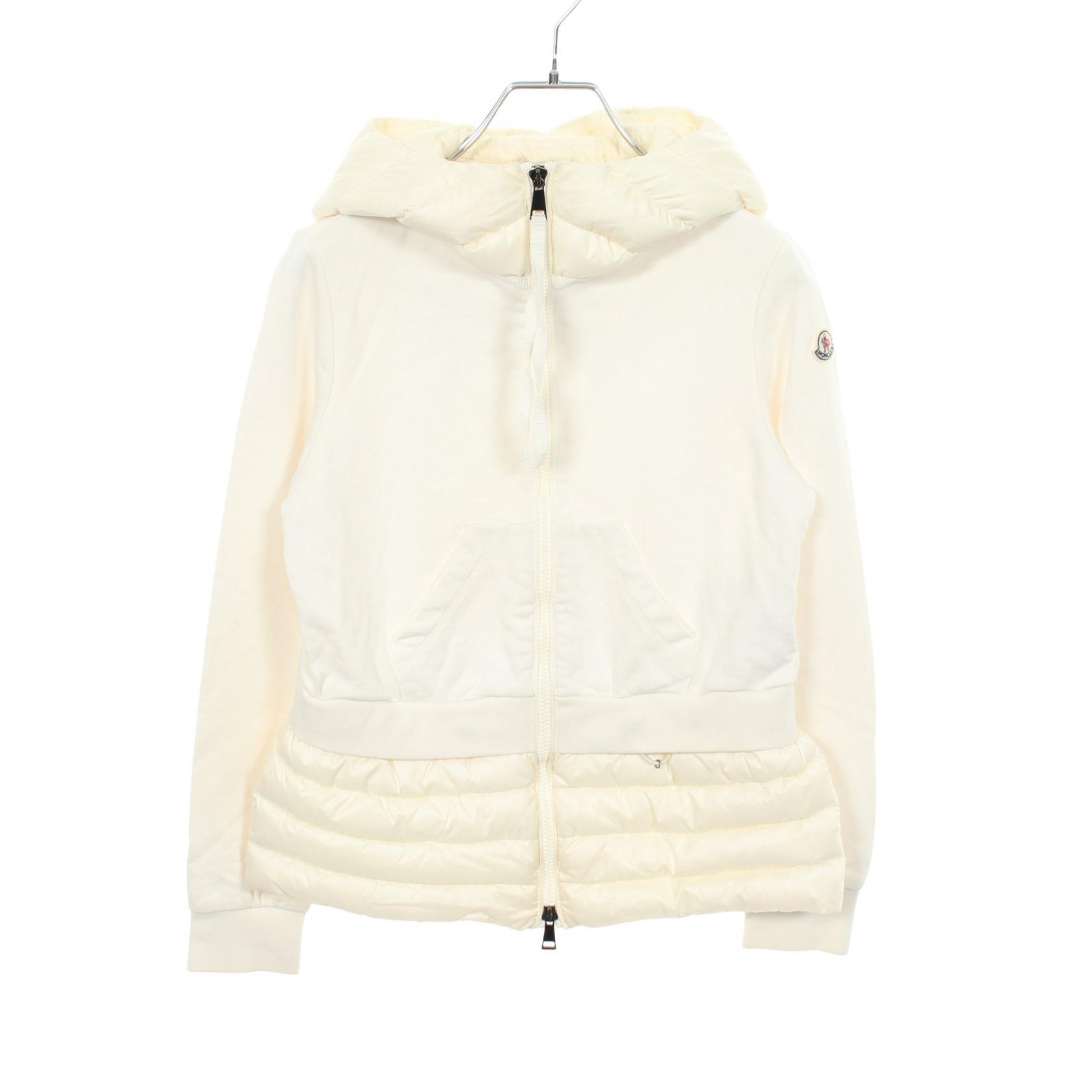 モンクレール MONCLER フード付き 切替 ダウンジャケット 衣料品 アウター ナイロン コットン レディース ホワイト系 8486900 【中古】｜Mike Museum