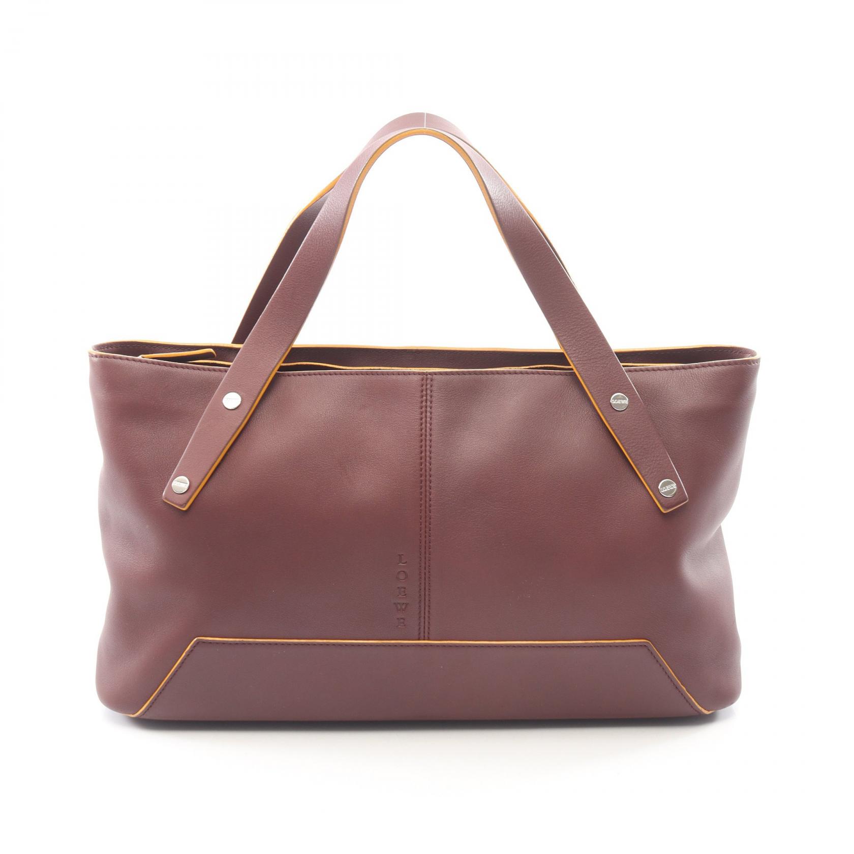 【P5倍&times;5%クーポン｜7/29 20時～8/2 23:59】ロエベ LOEWE ハンドバッグ バッグ レザー レディース ボルドー系 【中古】｜Mike Museum