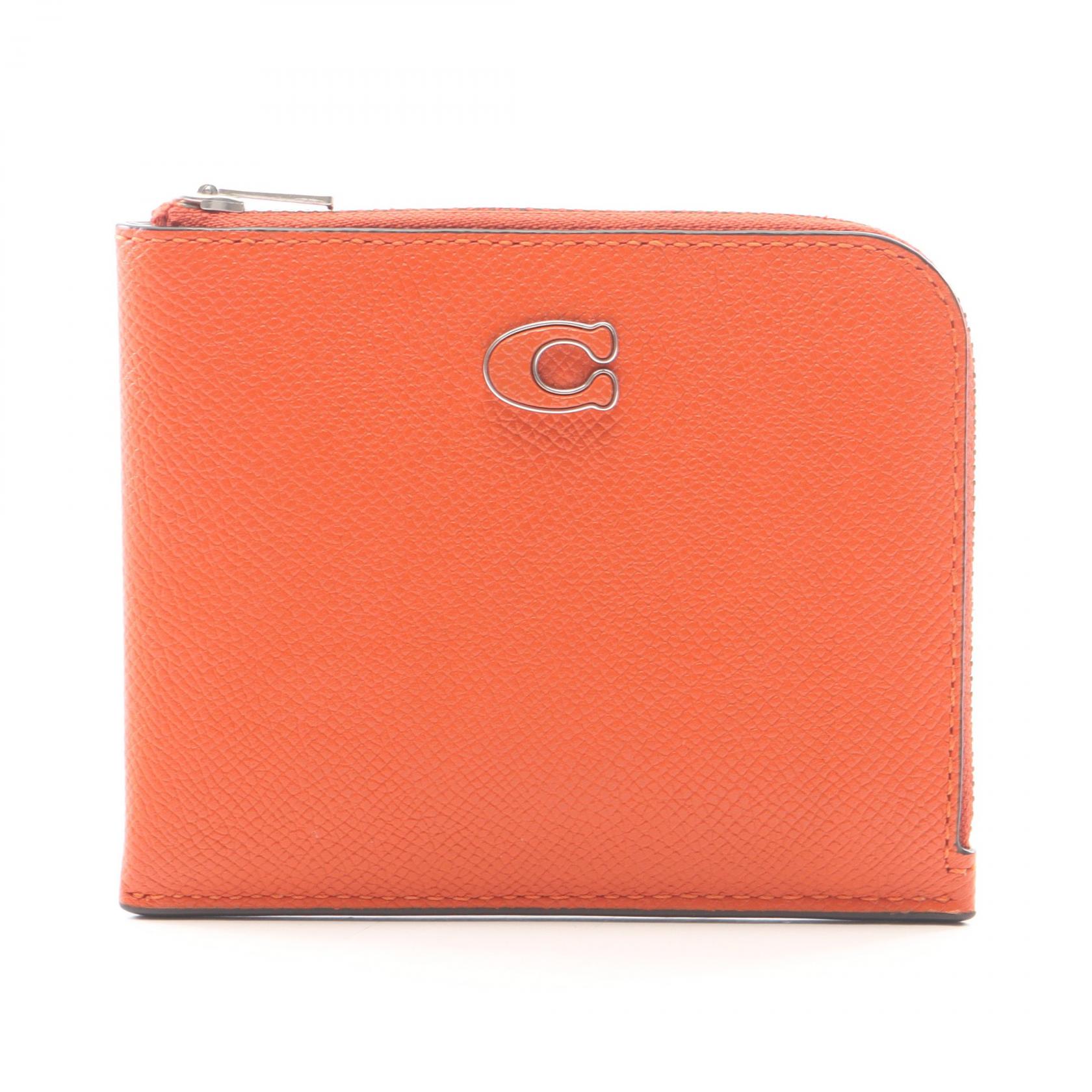 ≪千円OFFクーポン 7/19 20時～7/26 9:59≫コーチ COACH 3-IN-1 Lジップ ウォレット シグネチャー 札入れ 財布 レザー PVC レディース オレンジ系 CJ882 【中古】｜Mike Museum