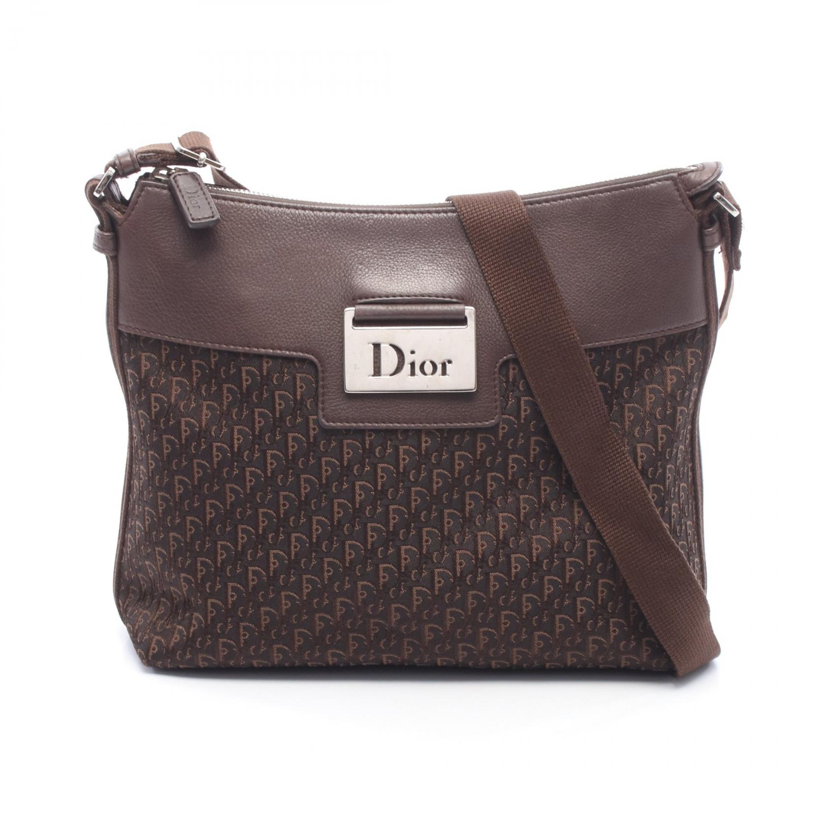 ≪10%OFFクーポン 7/19 20時～7/26 9:59≫ディオール Dior ストリートシック トロッター ショルダーバッグ バッグ キャンバス レザー レディース ブラウン系 【中古】｜Mike Museum