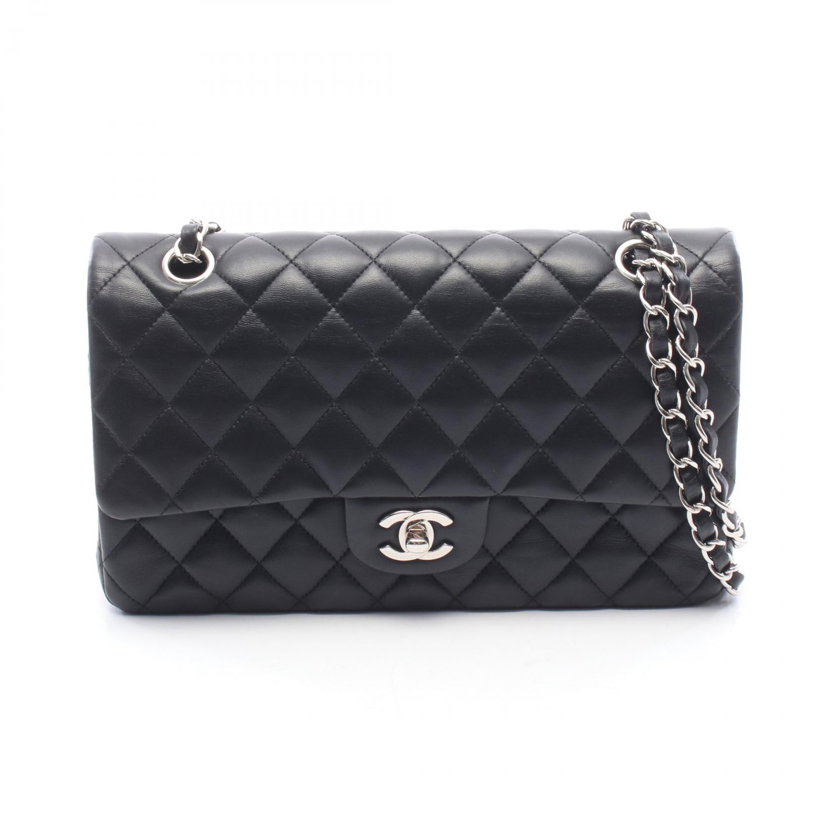 ≪10%OFFクーポン 7/19 20時~7/26 9:59≫シャネル CHANEL マトラッセ Wフラップ ショルダーバッグ バッグ ラムスキン(羊革) レディース ブラック系 【中古】|Mike Museum