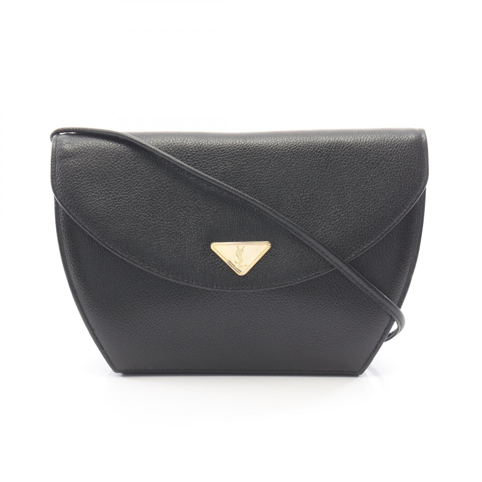 ≪10%OFFクーポン 7/19 20時~7/26 9:59≫サンローランパリ SAINT LAURENT PARIS ヴィンテージ ショルダーバッグ バッグ レザー レディース ブラック系 【中古】|Mike Museum