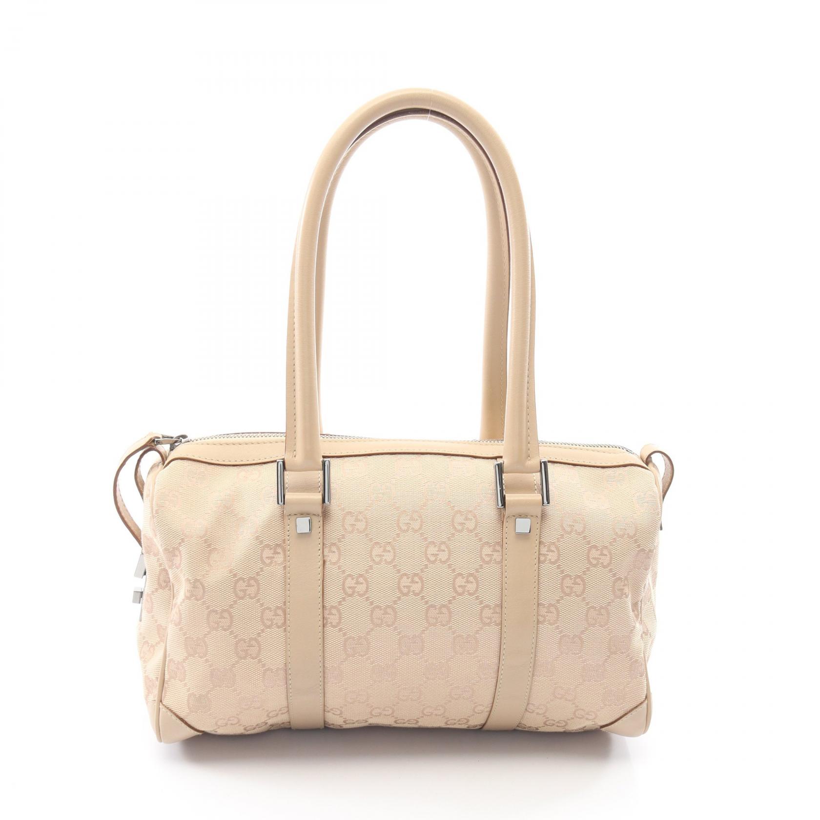 【P5倍&times;5%クーポン｜7/29 20時～8/2 23:59】グッチ GUCCI GGキャンバス ハンドバッグ バッグ キャンバス レザー レディース ベージュ系 30458 【中古】｜Mike Museum