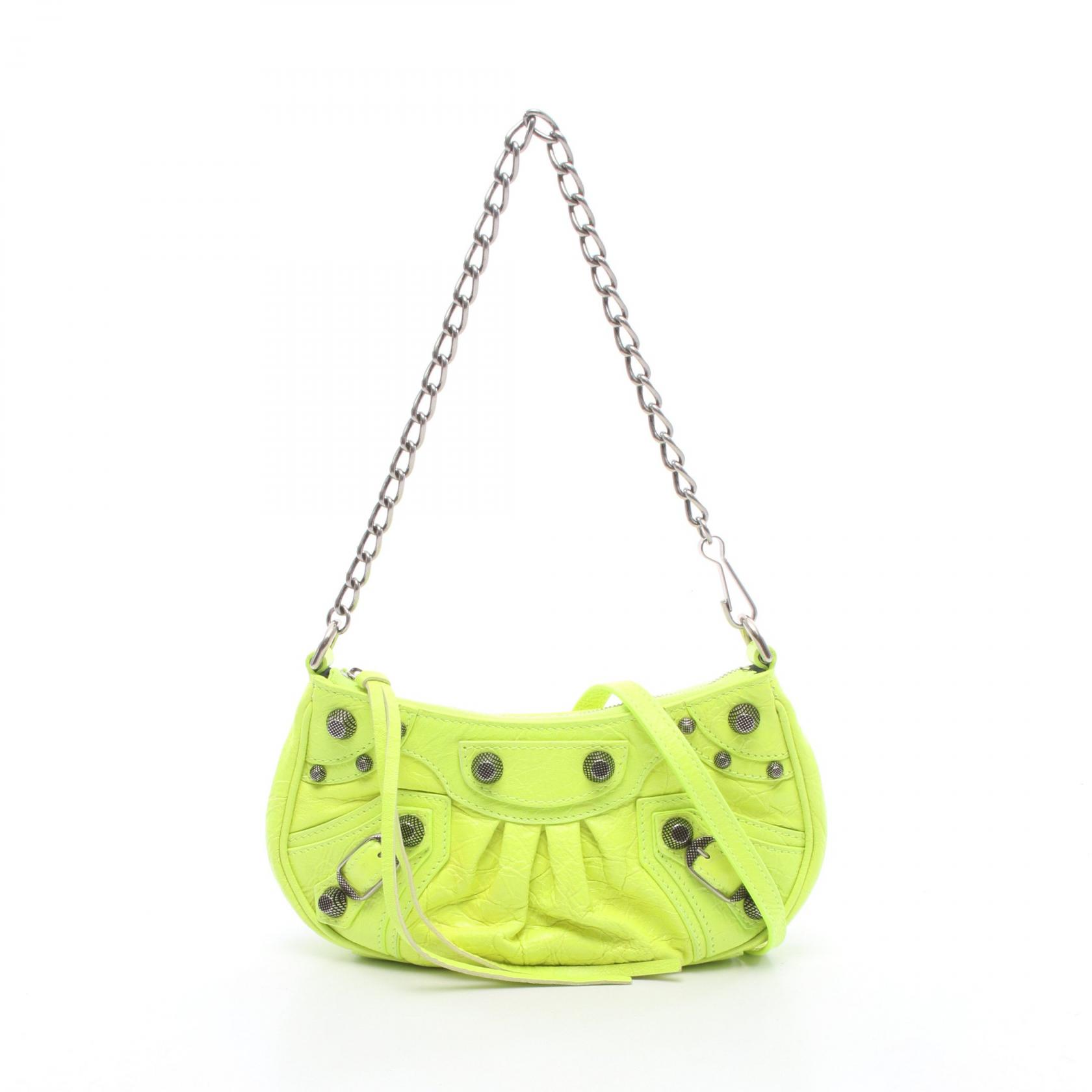 バレンシアガ BALENCIAGA LE CAGOLE MINI BB ル カゴール ミニ ネオンカラー 2WAY ハンドバッグ バッグ レザー レディース イエロー系 695814 【中古】｜Mike Museum