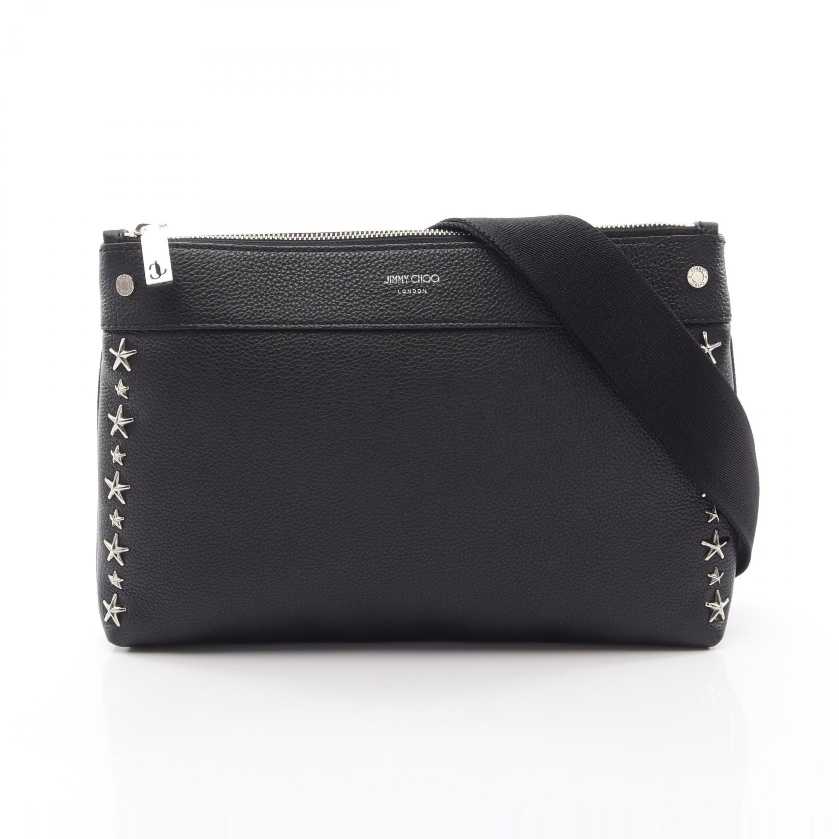 ≪10%OFFクーポン 7/19 20時～7/26 9:59≫ジミーチュウ JIMMY CHOO スタースタッズ ショルダーバッグ バッグ レザー レディース ブラック系 【中古】｜Mike Museum
