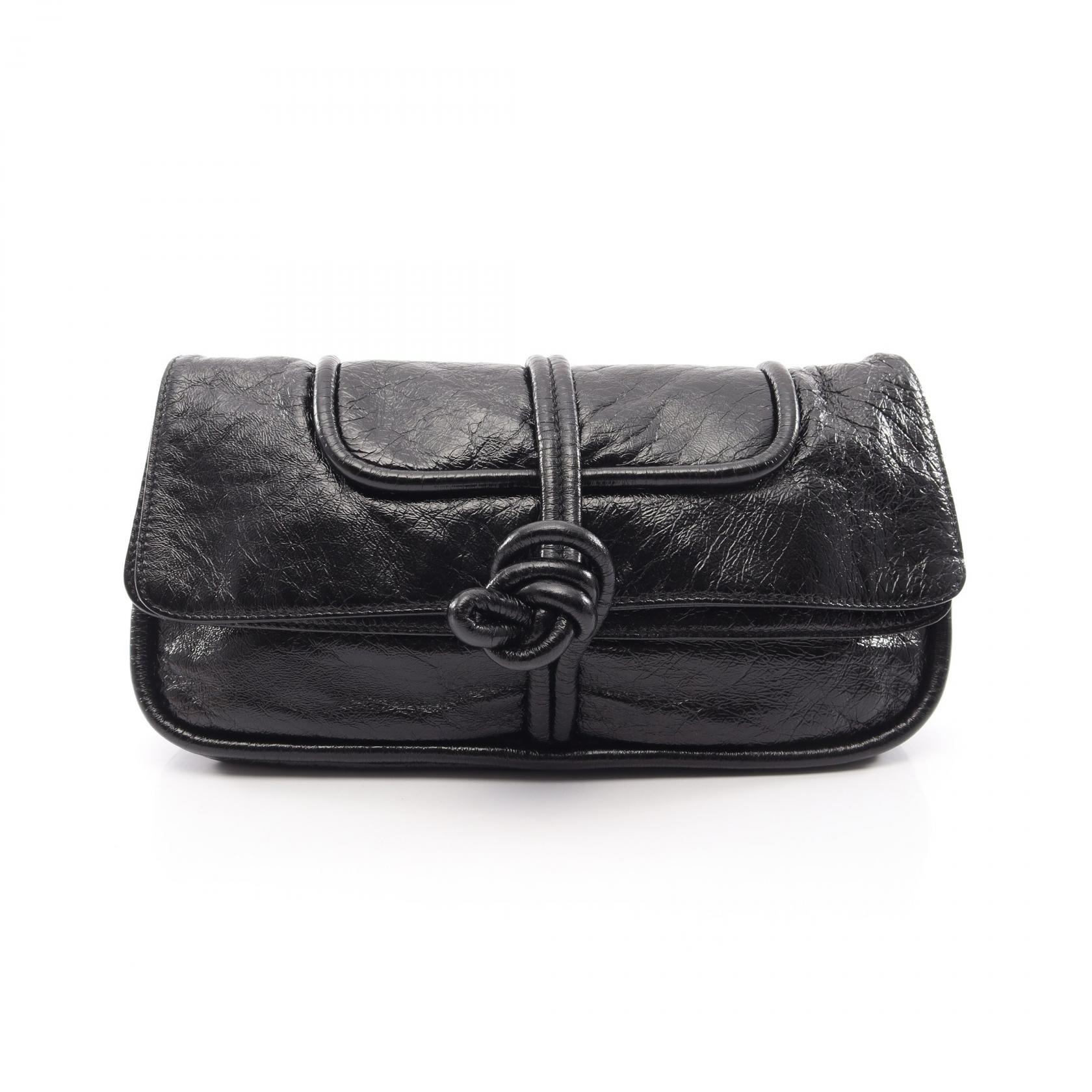 ≪10%OFFクーポン 7/19 20時~7/26 9:59≫ロエベ LOEWE ツイステッドノット セカンドバッグ クラッチバッグ バッグ レザー レディース ブラック系 【中古】|Mike Museum