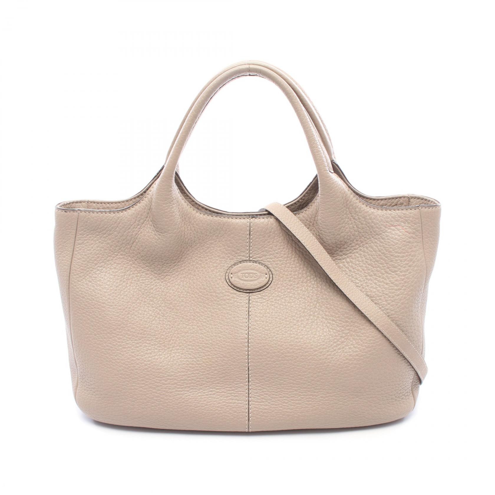≪10%OFFクーポン 7/19 20時~7/26 9:59≫トッズ TOD'S ALH SHOPPING PICCOLA 2WAY トートバッグ バッグ レザー レディース ベージュ系 【中古】|Mike Museum