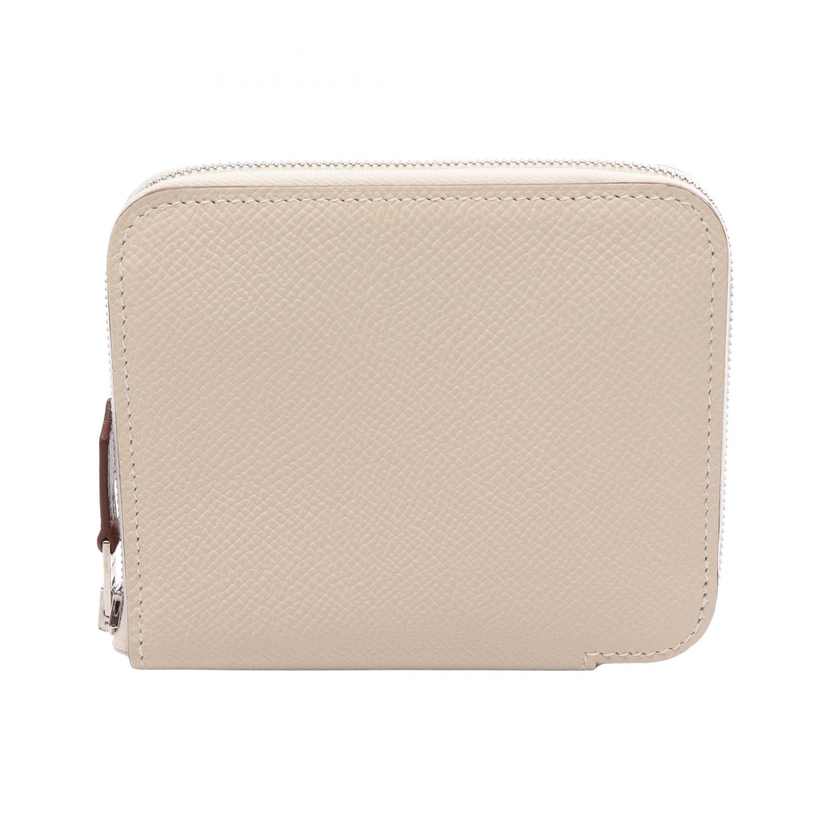 エルメス HERMES アザップコンパクト シルクイン クレ ラウンド財布 財布 ヴォーエプソン ヴォーエプソン レディース アイボリー系 【中古】｜Mike Museum