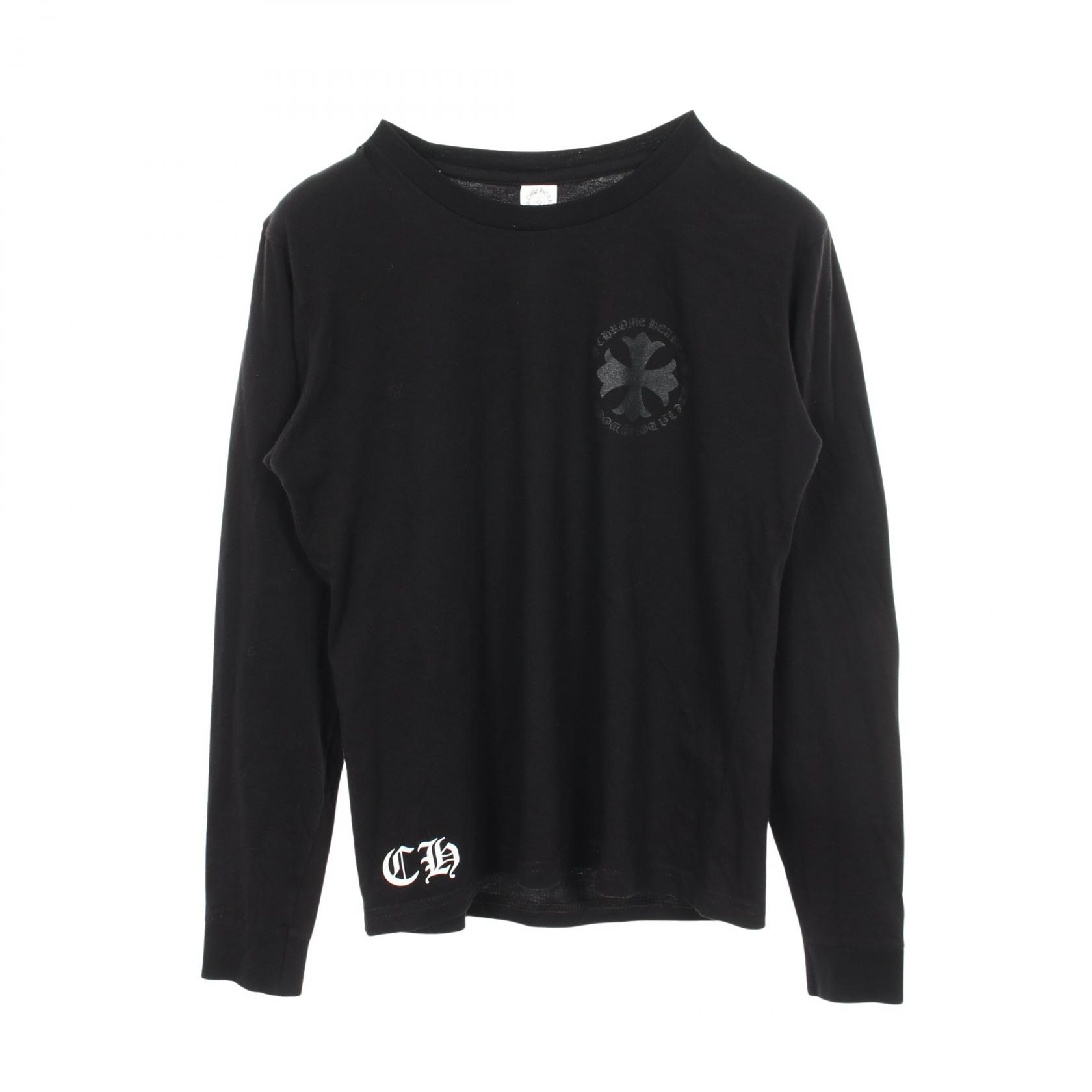 ≪10%OFFクーポン 7/19 20時~7/26 9:59≫クロムハーツ CHROME HEARTS CHプラス バックプリント 長袖Tシャツ 衣料品 トップス コットン メンズ ブラック系 【中古】|Mike Museum