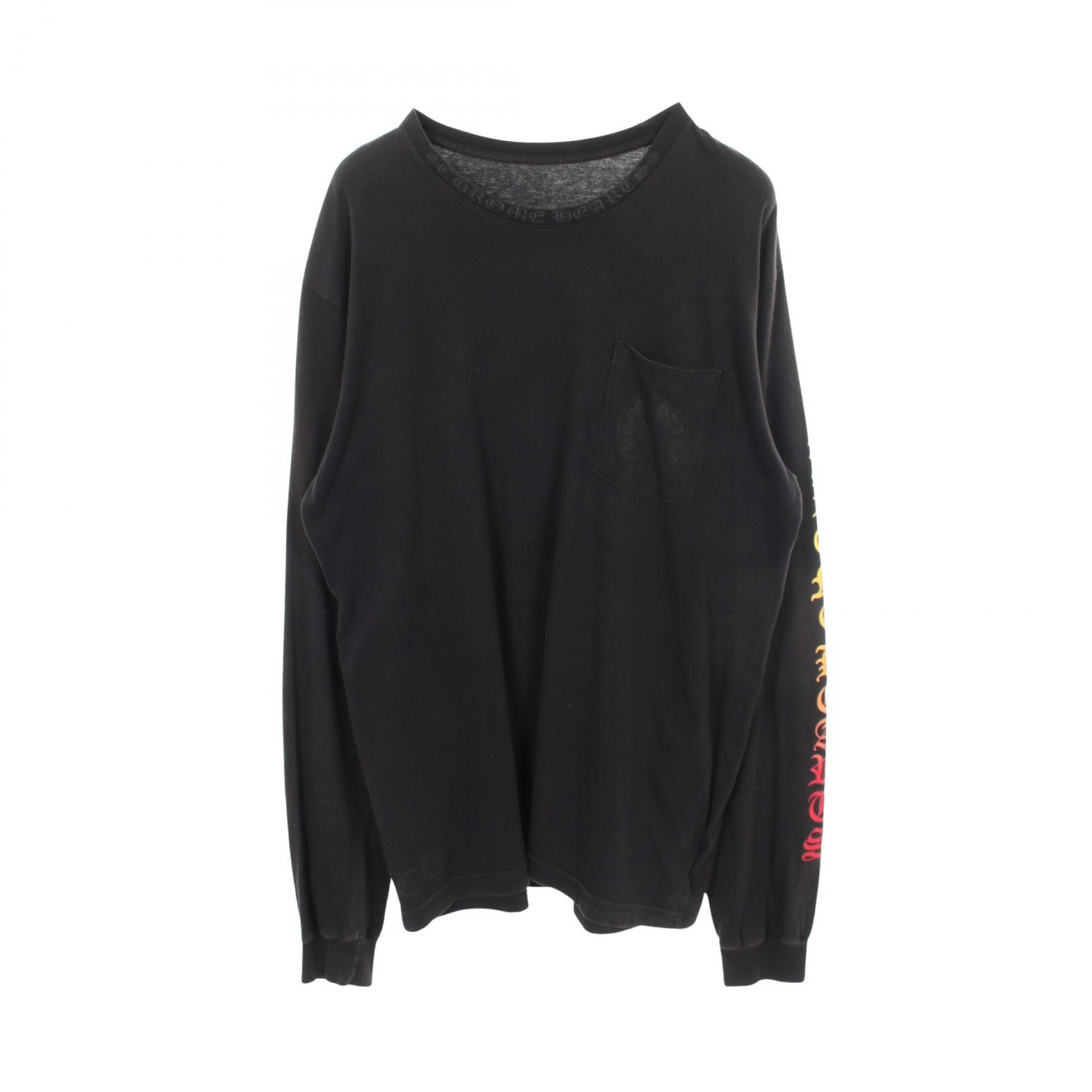 クロムハーツ CHROME HEARTS グラデーション アームロゴ ポケット付き 長袖Tシャツ 衣料品 トップス コットン メンズ ブラック系 【中古】｜Mike Museum 165,000円