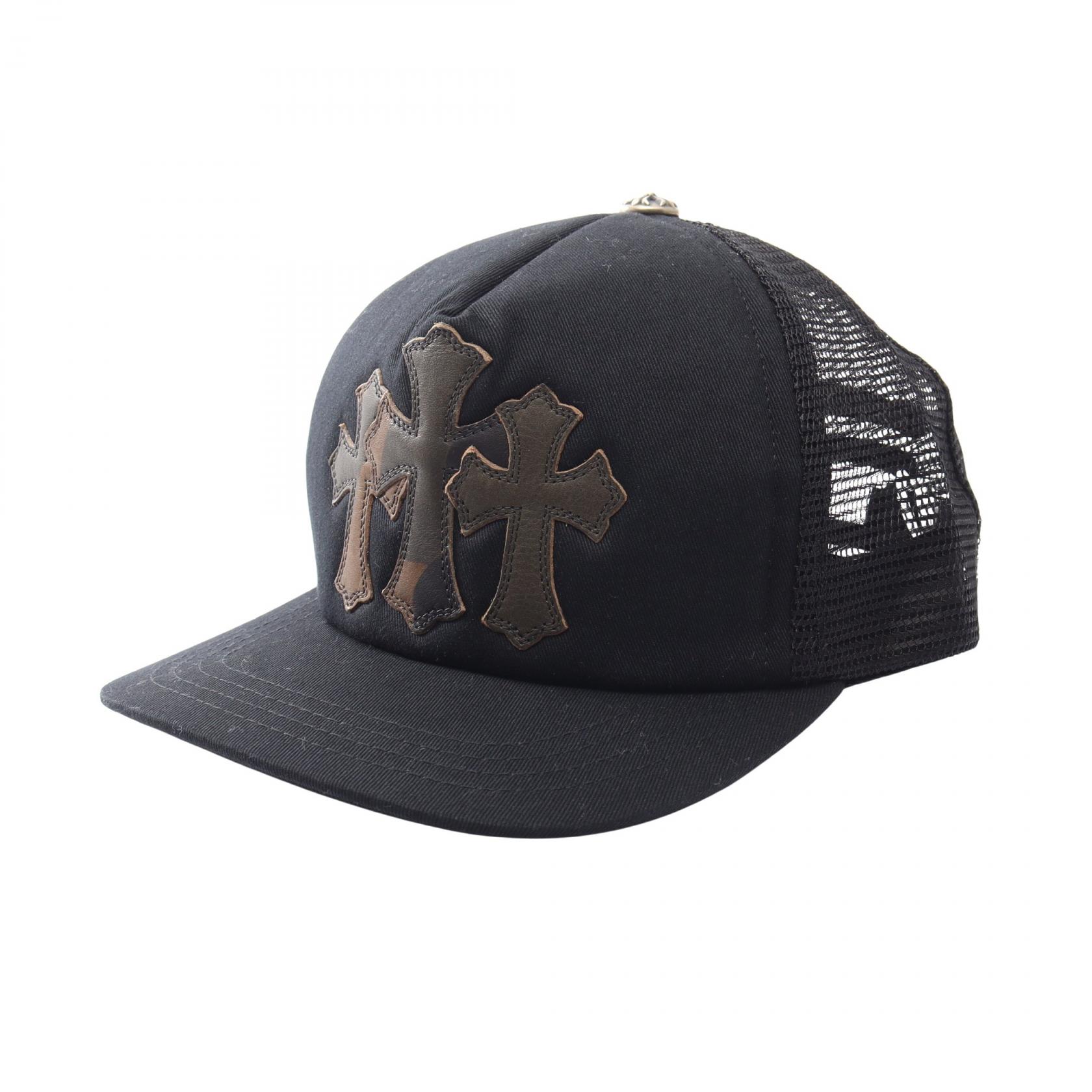 ≪10%OFFクーポン 7/19 20時~7/26 9:59≫クロムハーツ CHROME HEARTS トラッカー メッシュキャップ 3セメタリークロスパッチ カモフラージュ キャップ 帽子 コットン / ポリエステル メンズ ブラック系 / マルチカラー 【中古】|Mike Museum