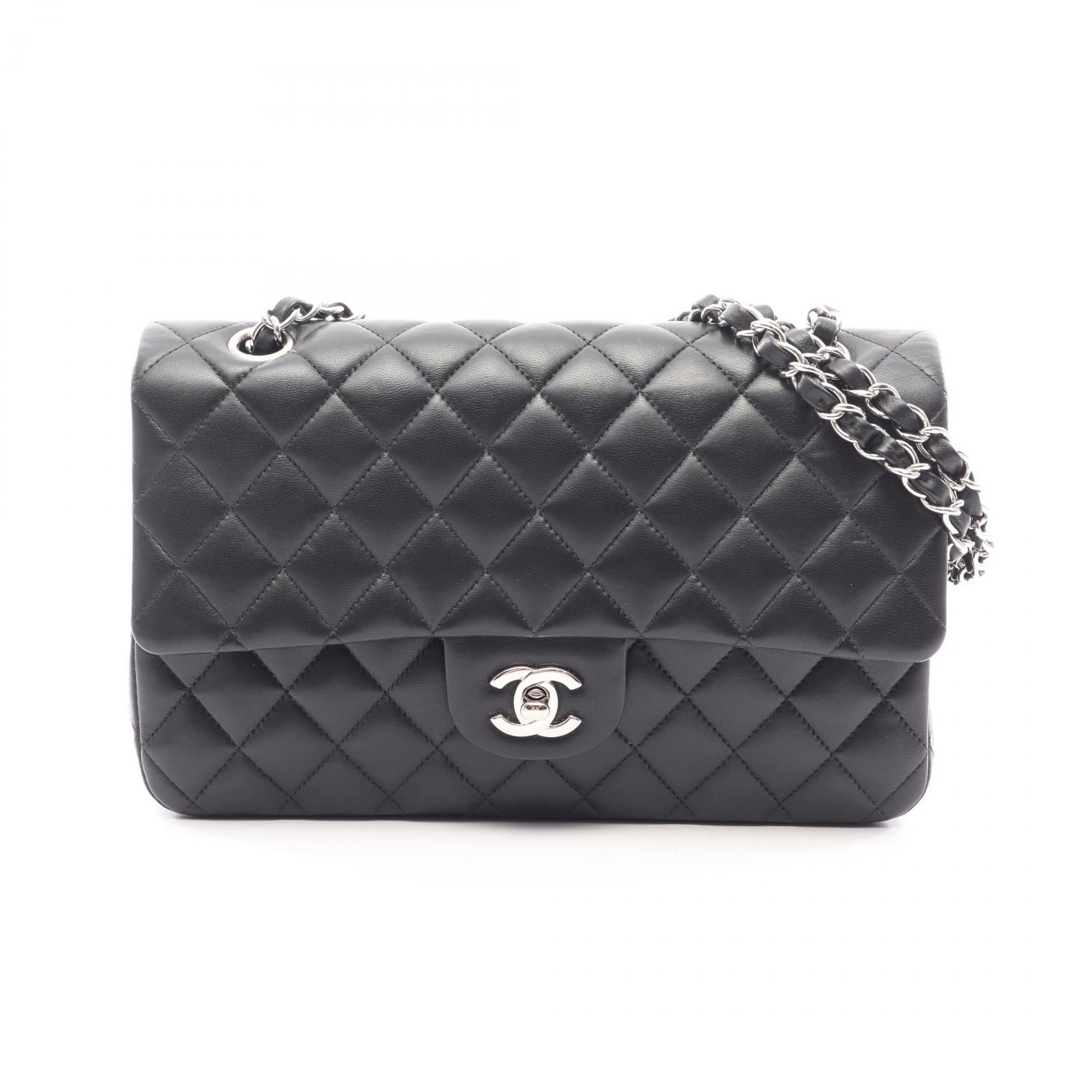 ≪10%OFFクーポン 7/19 20時～7/26 9:59≫シャネル CHANEL マトラッセ Wフラップ ショルダーバッグ バッグ ラムスキン（羊革） レディース ブラック系 A01112 【中古】｜Mike Museum