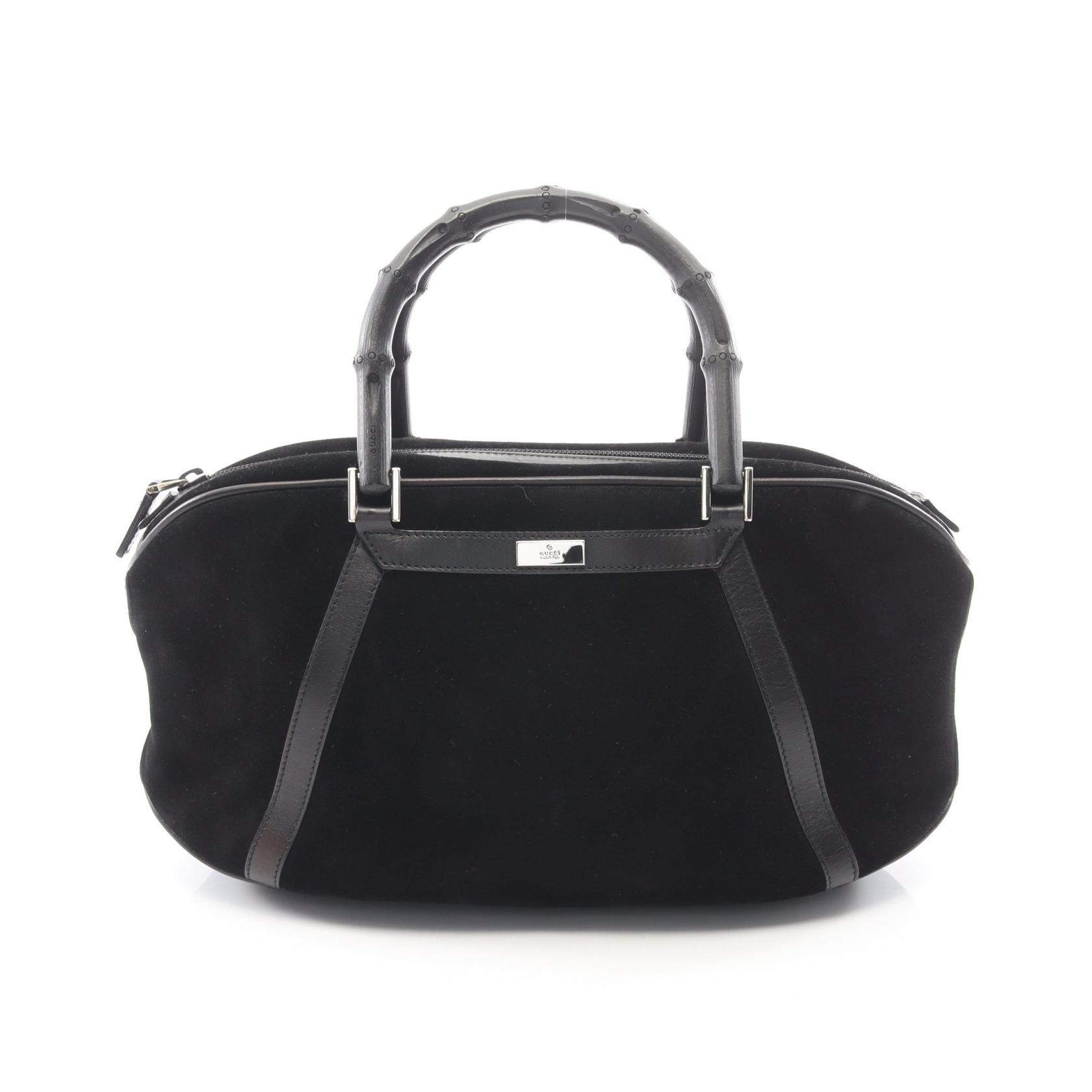 【P5倍×5%クーポン|7/29 20時~8/2 23:59】グッチ GUCCI バンブー ハンドバッグ バッグ スウェード レザー レディース ブラック系 002・1084 【中古】|Mike Museum