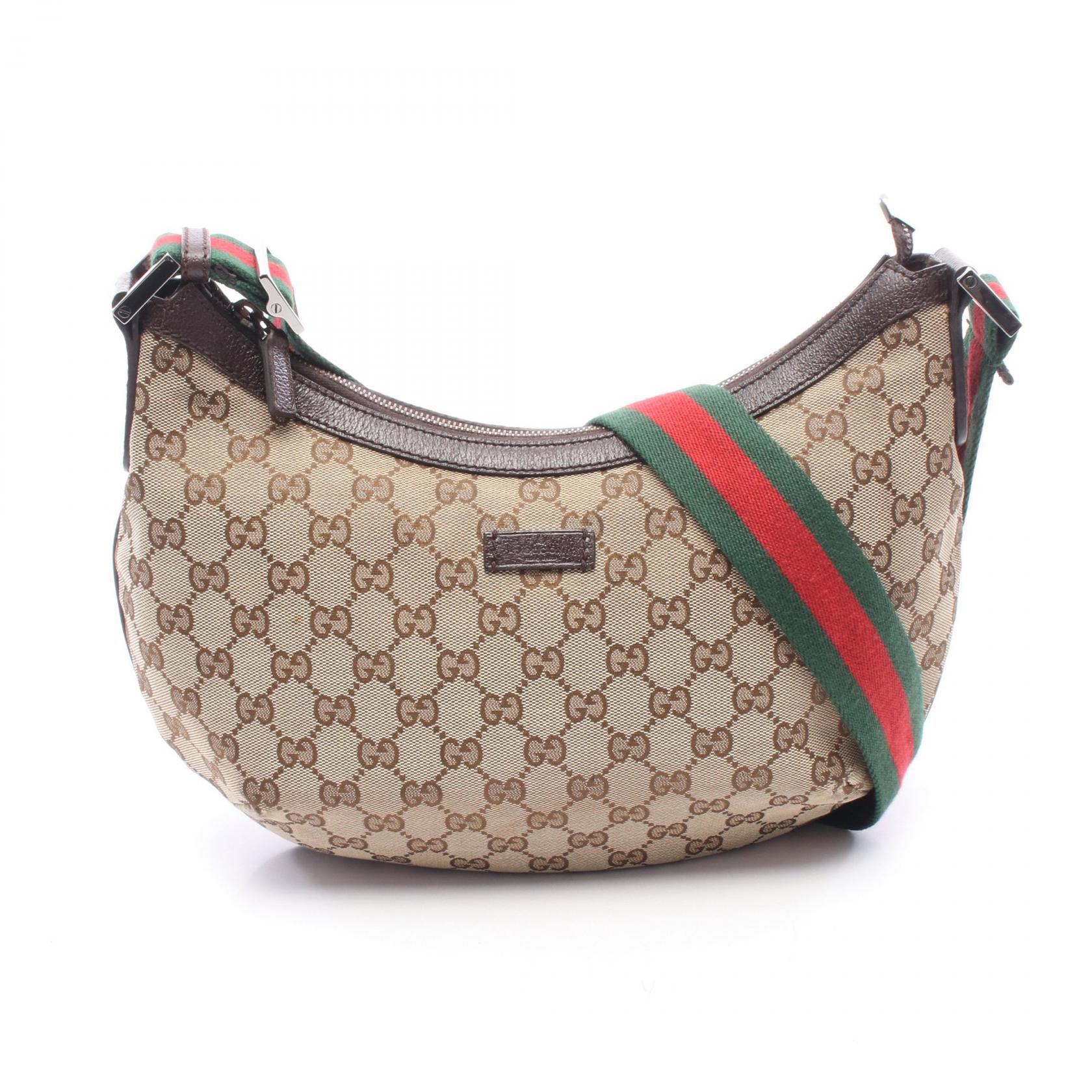 【P5倍&times;5%クーポン｜7/29 20時～8/2 23:59】グッチ GUCCI GGキャンバス ショルダーバッグ バッグ キャンバス レザー レディース ベージュ系 / ブラウン系 181092 【中古】｜Mike Museum