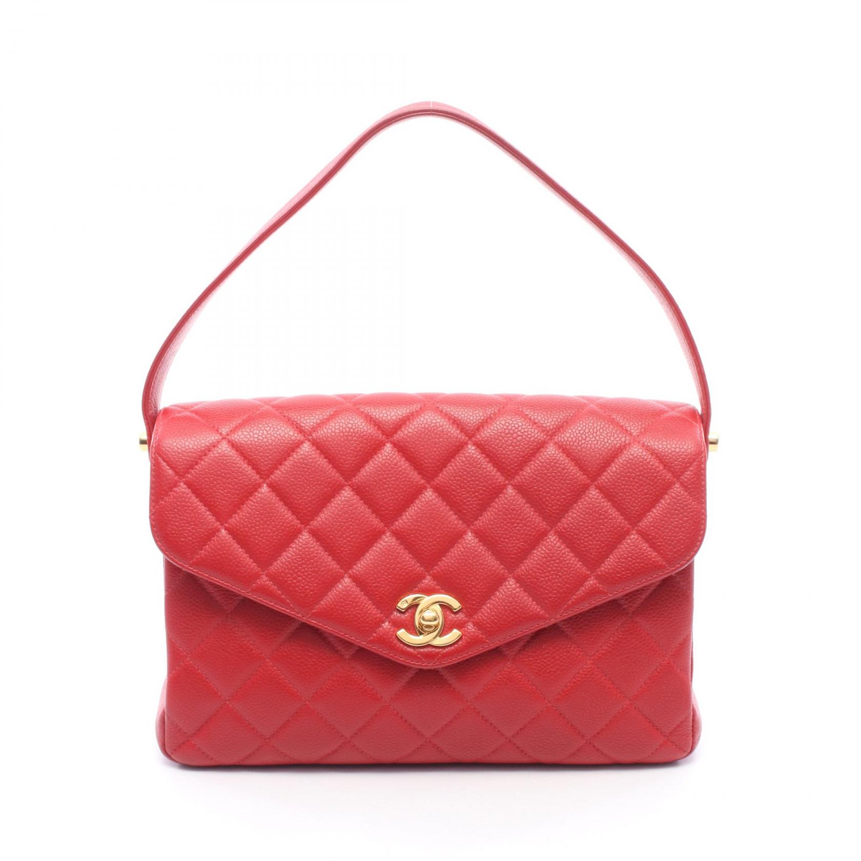 ≪10%OFFクーポン 7/19 20時~7/26 9:59≫シャネル CHANEL マトラッセ ハンドバッグ バッグ キャビアスキン(グレインドカーフ) レディース レッド系 【中古】|Mike Museum