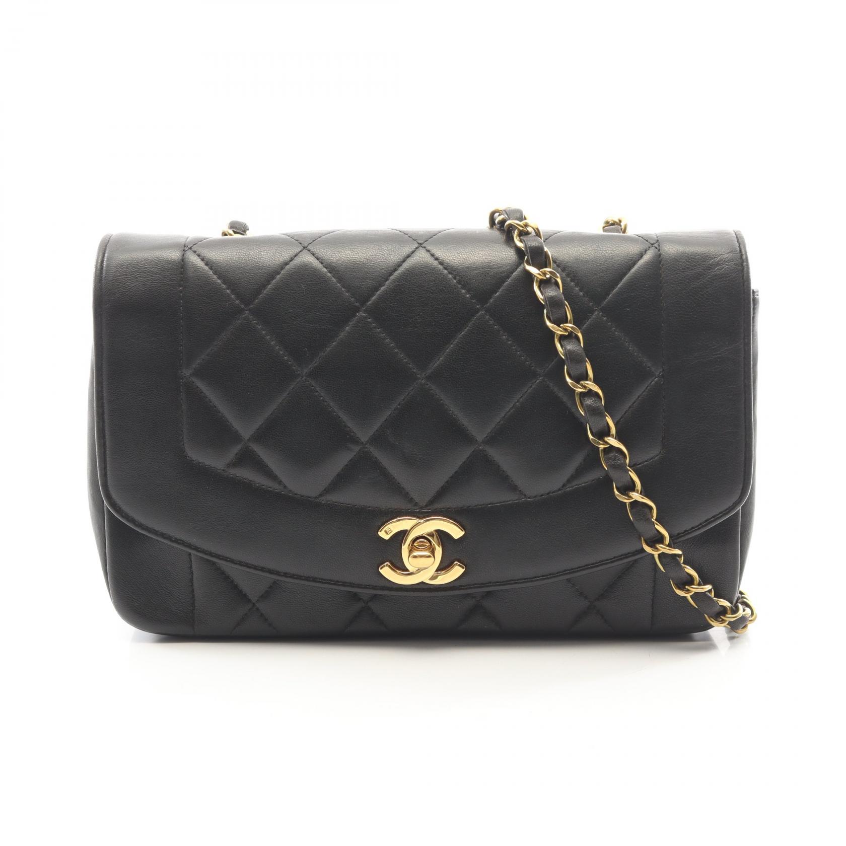≪10%OFFクーポン 7/19 20時~7/26 9:59≫シャネル CHANEL マトラッセ ダイアナフラップ ショルダーバッグ バッグ ラムスキン(羊革) レディース ブラック系 A01164 【中古】|Mike Museum