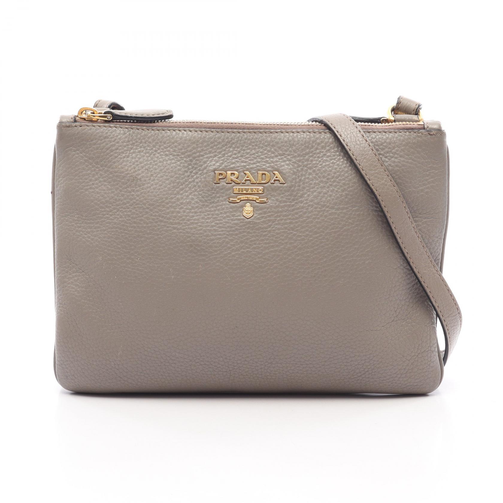 ≪10%OFFクーポン 7/19 20時~7/26 9:59≫プラダ PRADA ショルダーバッグ バッグ レザー レディース ベージュ系 【中古】|Mike Museum