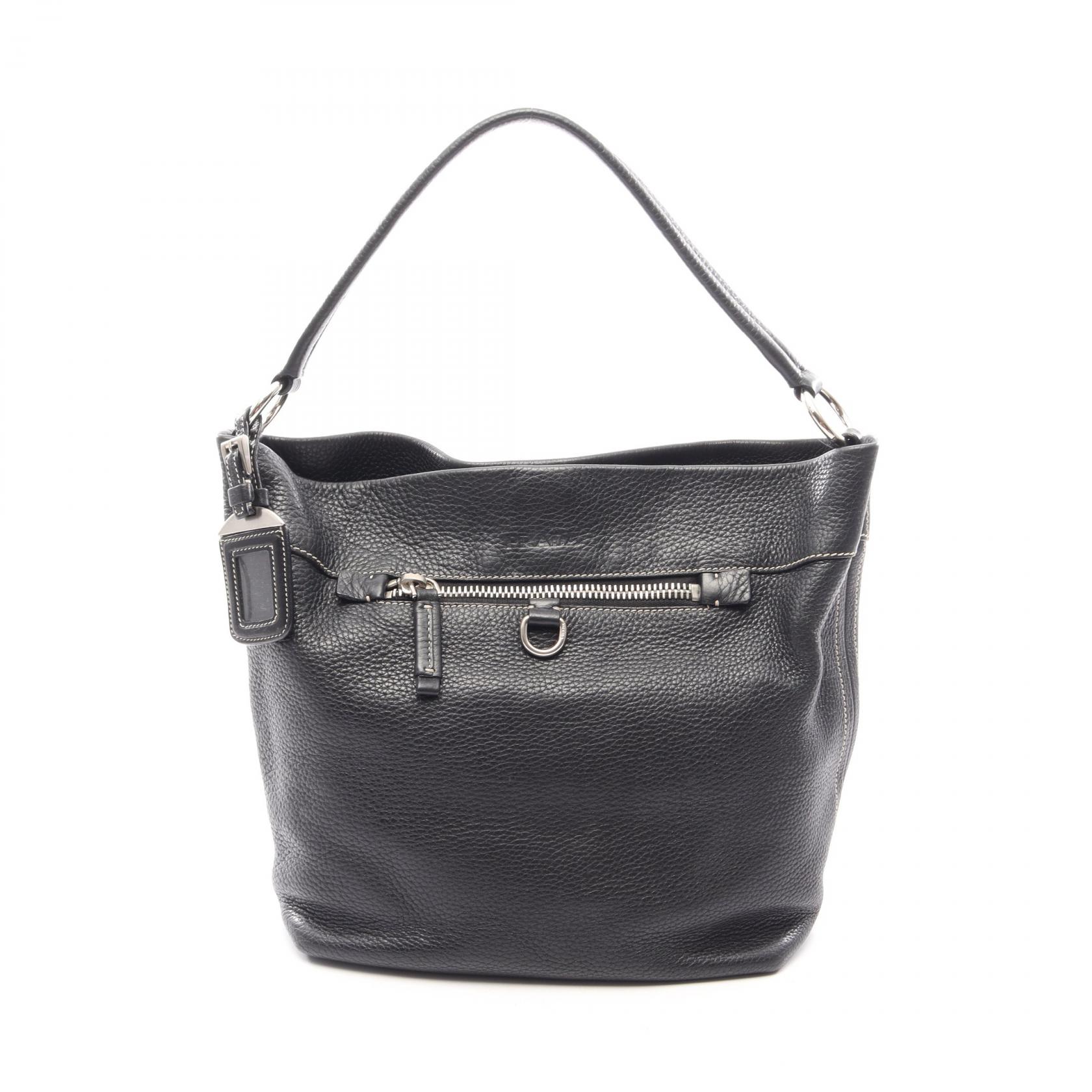 ≪10%OFFクーポン 7/19 20時~7/26 9:59≫プラダ PRADA ショルダーバッグ バッグ レザー レディース ブラック系 【中古】|Mike Museum