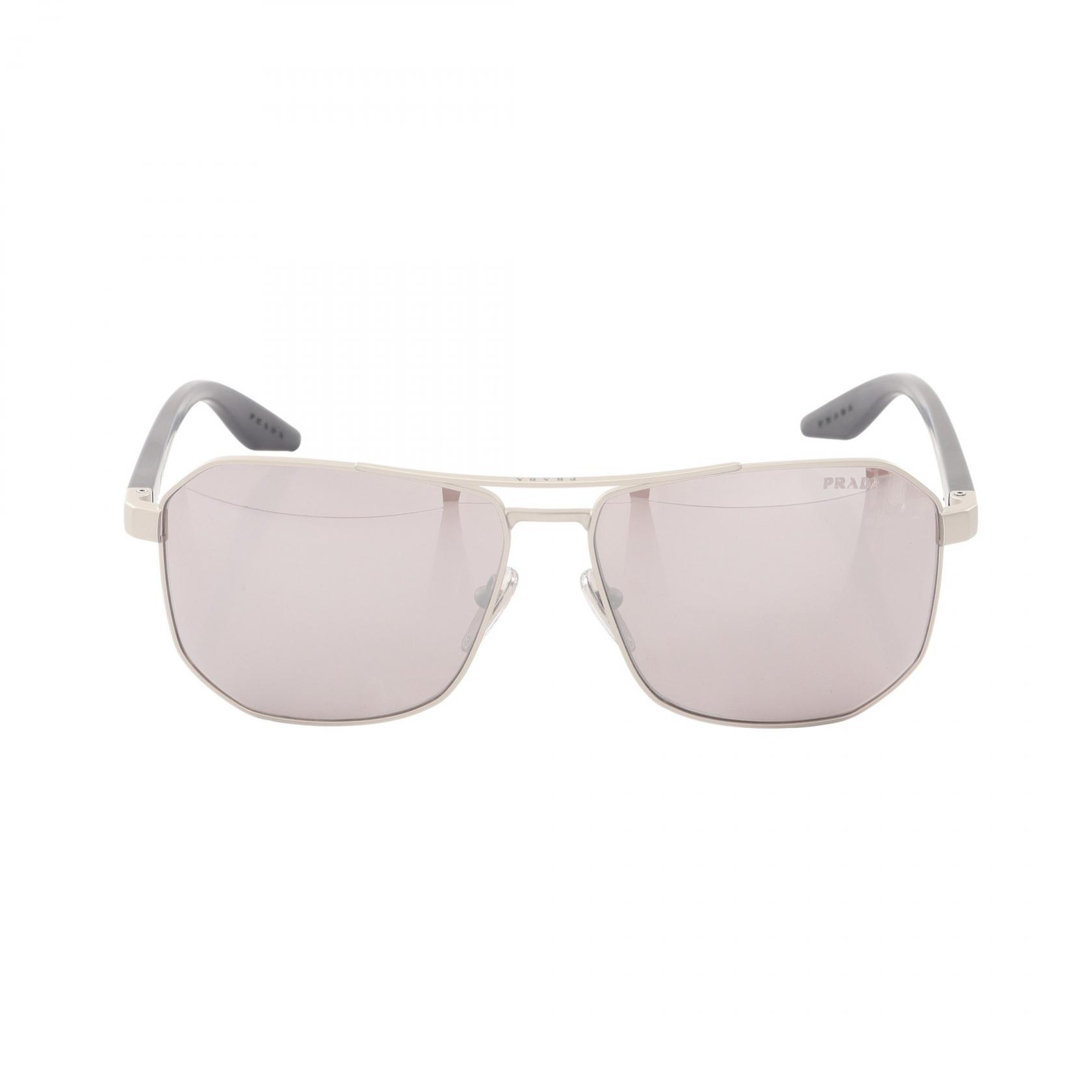 プラダスポーツ リネアロッサ PRADA SPORT LINEA ROSSA ティアドロップシェイプ サングラス 衣料品 ラバー メタル / プラスチック メンズ シルバー系 / ブラック系 【中古】｜Mike Museum 20,148円