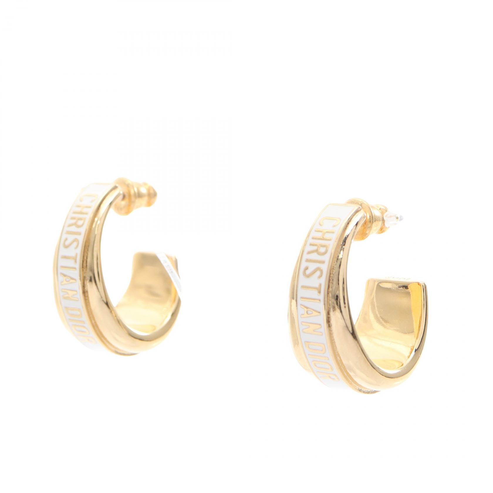ディオール Dior Dior Code フープピアス ピアス ジュエリー GP（ゴールドメッキ） レディース ゴールド系 / ホワイト系 【中古】｜Mike Museum