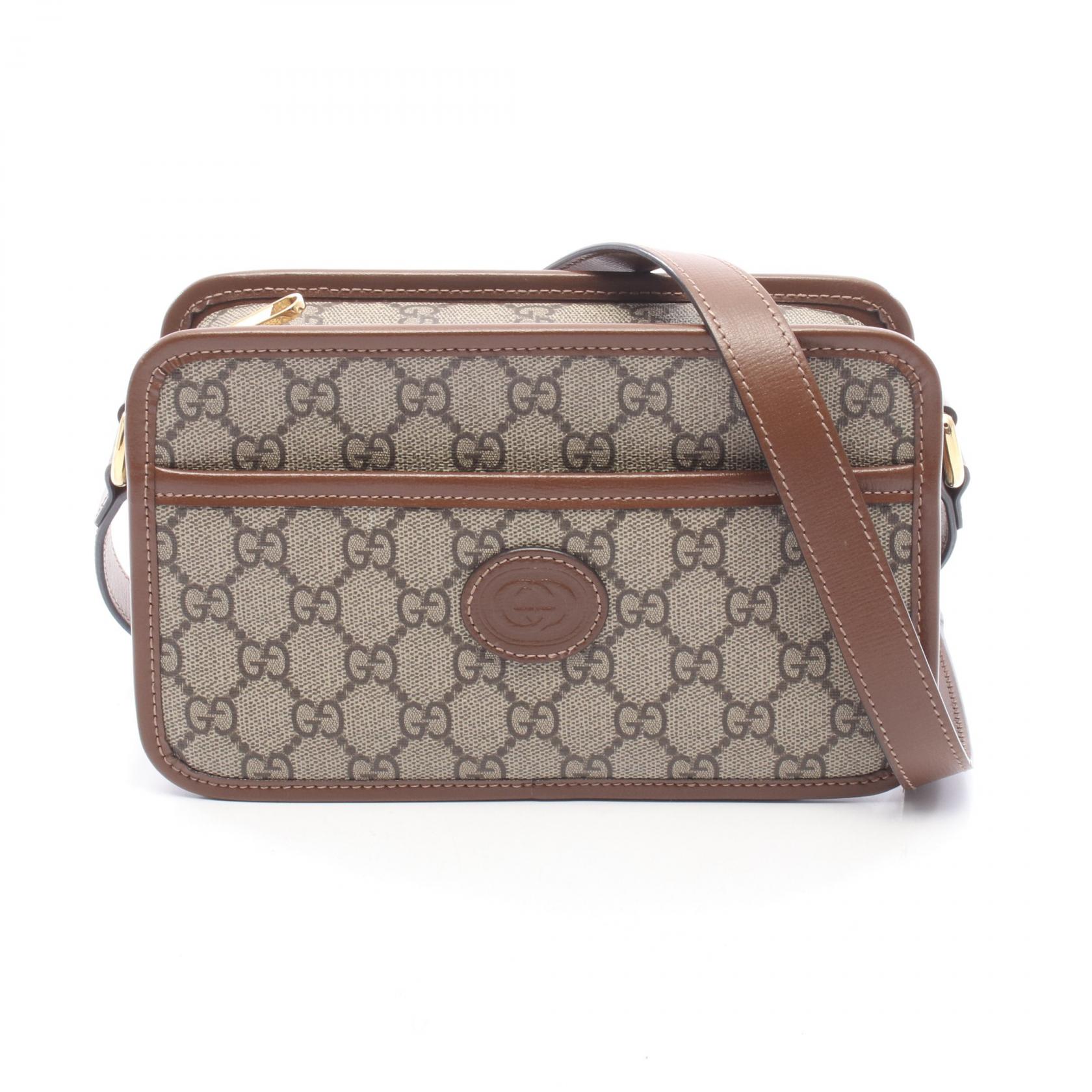 ≪10%OFFクーポン 7/19 20時~7/26 9:59≫グッチ GUCCI インターロッキングG GGスプリームミニバッグ ショルダーバッグ バッグ PVCコーティングキャンバス レザー レディース ベージュ系 / ブラウン系 658572 92TCG 【中古】|Mike Museum