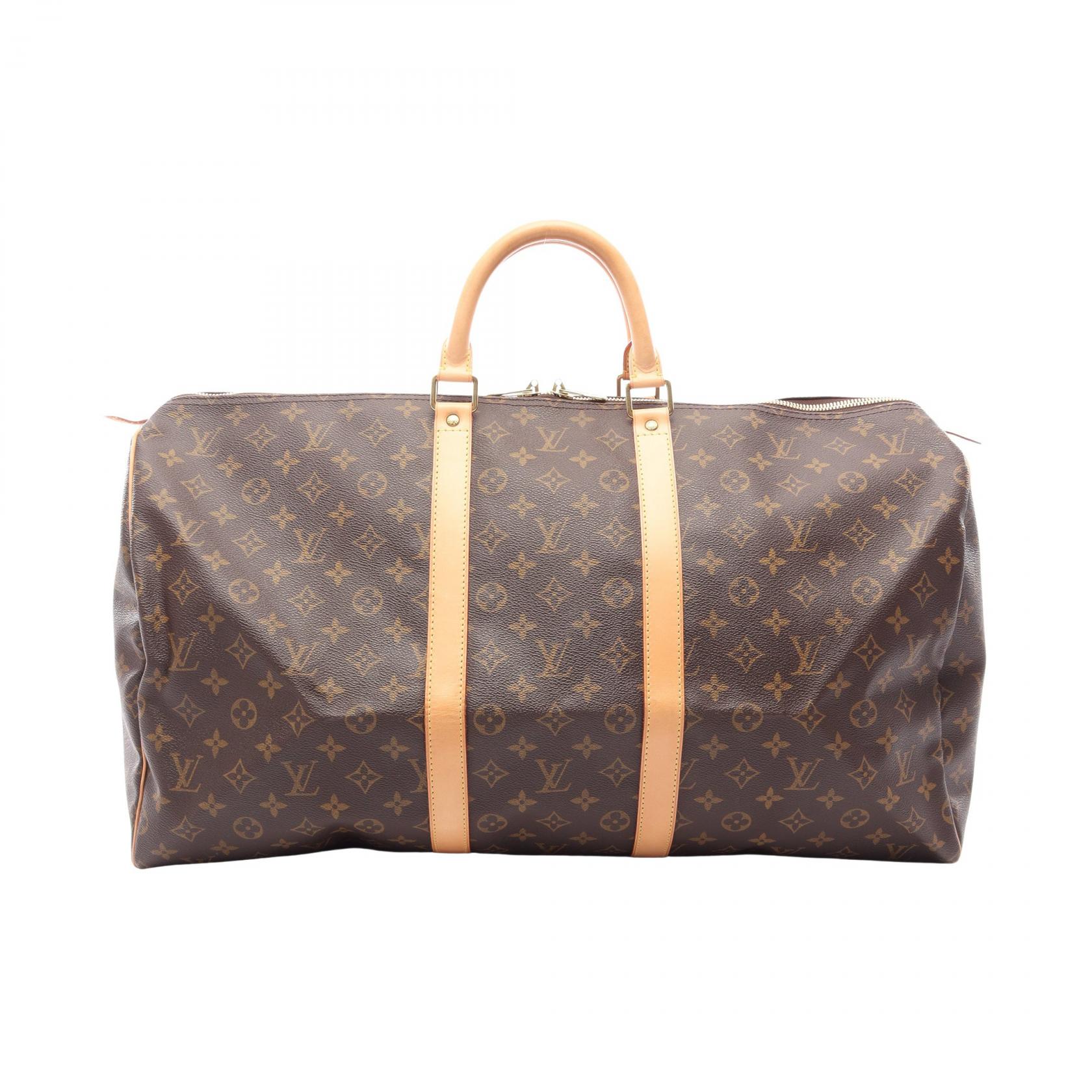 ルイ・ヴィトン LOUIS VUITTON キーポル55 モノグラム ボストンバッグ バッグ PVCコーティングキャンバス レザー モノグラム メンズ レディース ブラウン系 M41424 【中古】｜Mike Museum