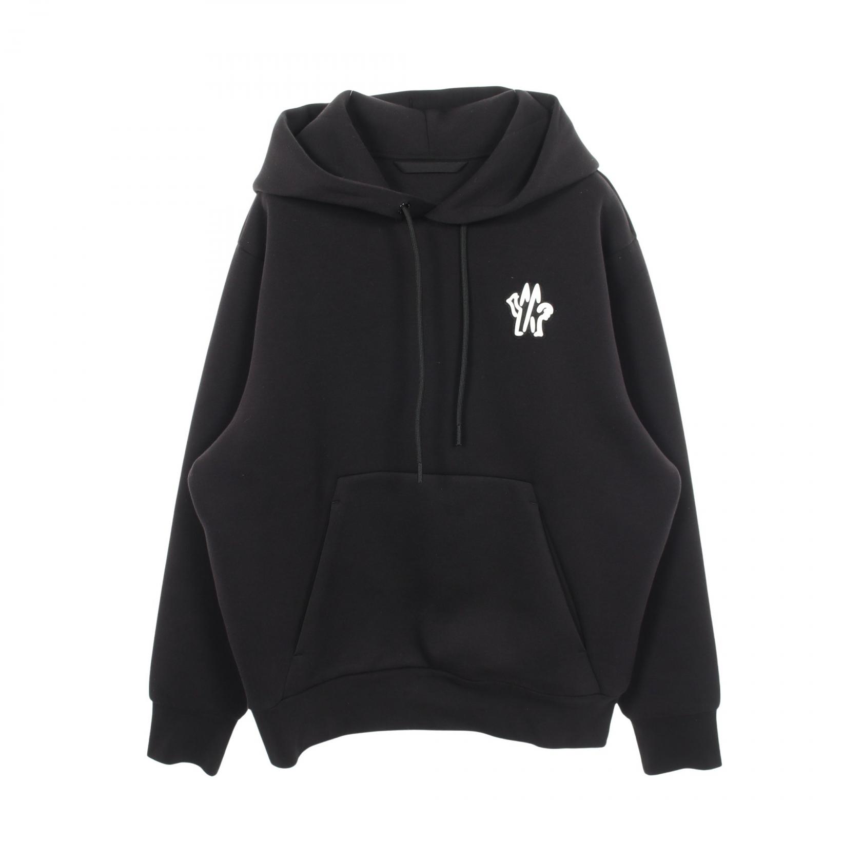 モンクレール MONCLER ロゴ パーカー 衣料品 トップス コットン メンズ ブラック系 【中古】|Mike Museum