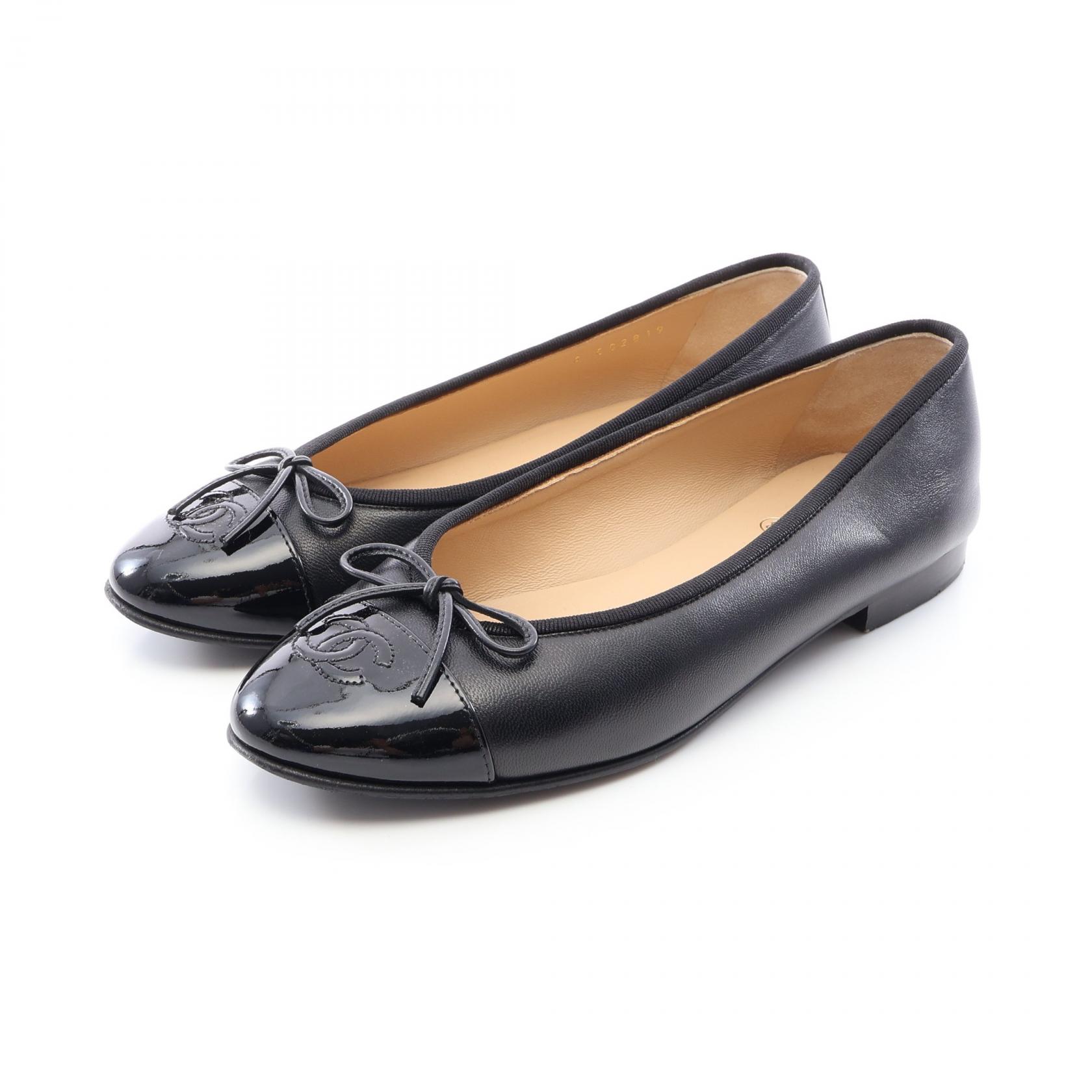 シャネル CHANEL BALLERINA バレリーナ パンプス 靴 レザー パテントレザー レディース ブラック系 【中古】｜Mike Museum