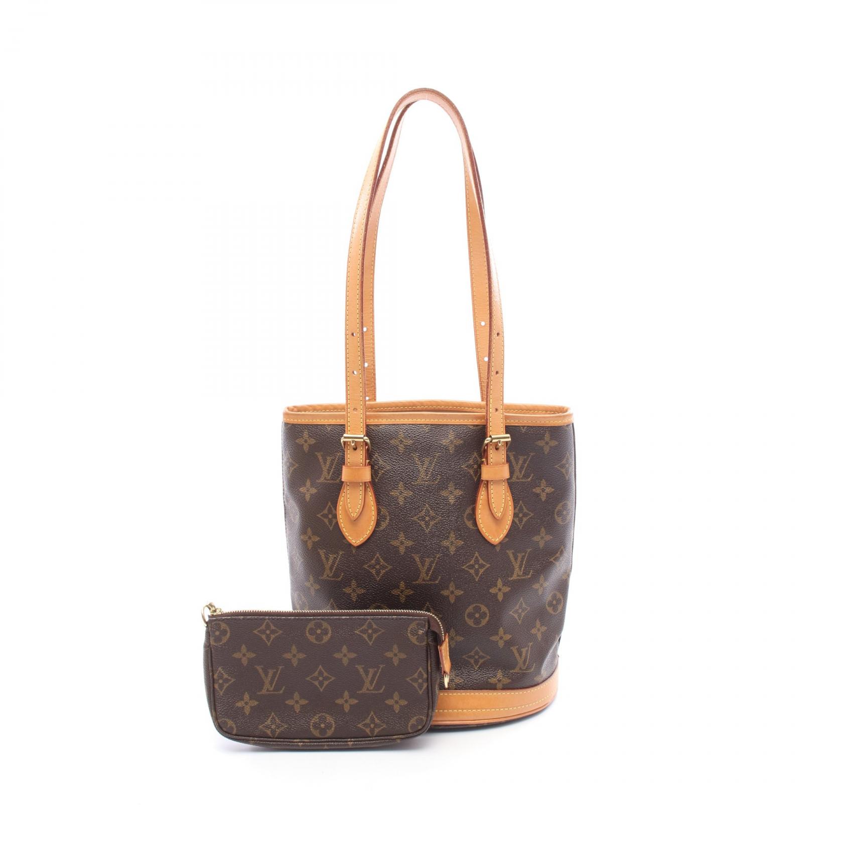 ルイ・ヴィトン LOUIS VUITTON バケットPM モノグラム ハンドバッグ バッグ PVCコーティングキャンバス レザー レディース ブラウン系 M42238 【中古】｜Mike Museum
