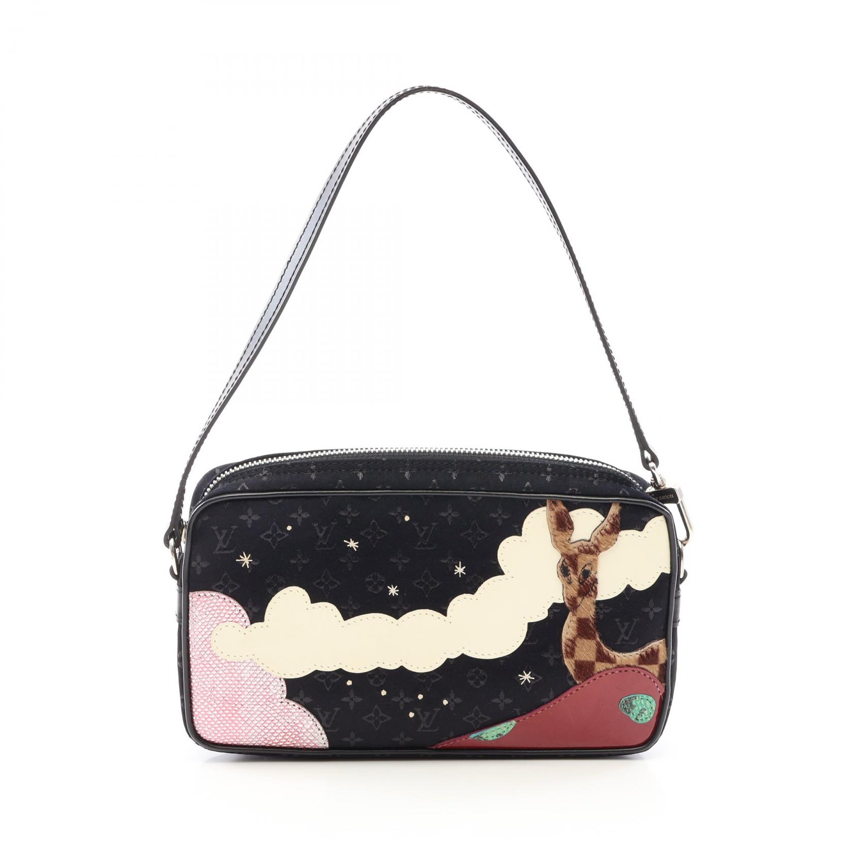 ルイ・ヴィトン LOUIS VUITTON コント ドゥ フェ ポシェット ハンドバッグ バッグ ファブリック レザー レザー モノグラム・サテン レディース ブラック系 / マルチカラー M92275 【中古】｜Mike Museum