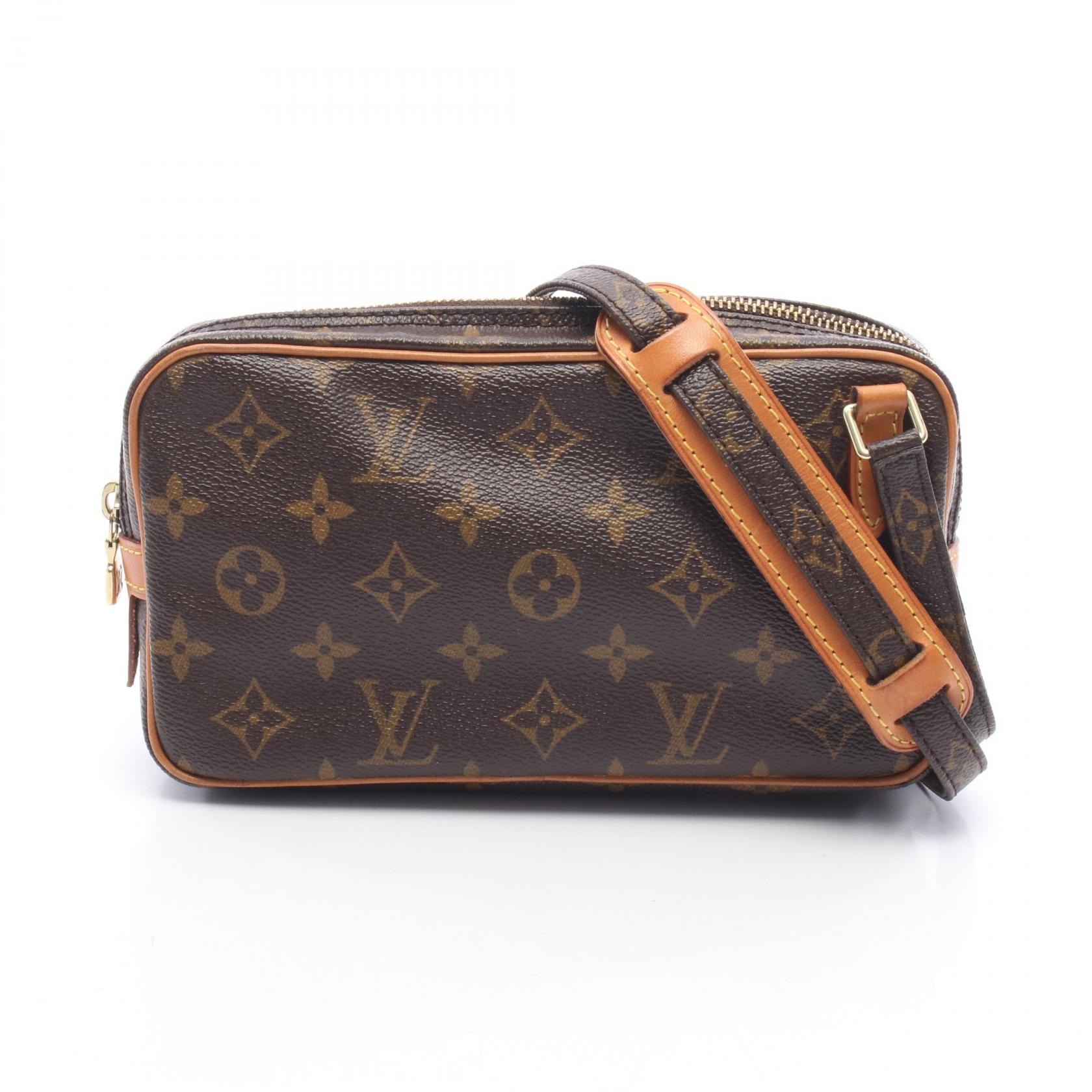 ルイ・ヴィトン LOUIS VUITTON マルリーバンドリエール モノグラム ショルダーバッグ バッグ PVCコーティングキャンバス レザー レディース ブラウン系 M51828 【中古】｜Mike Museum